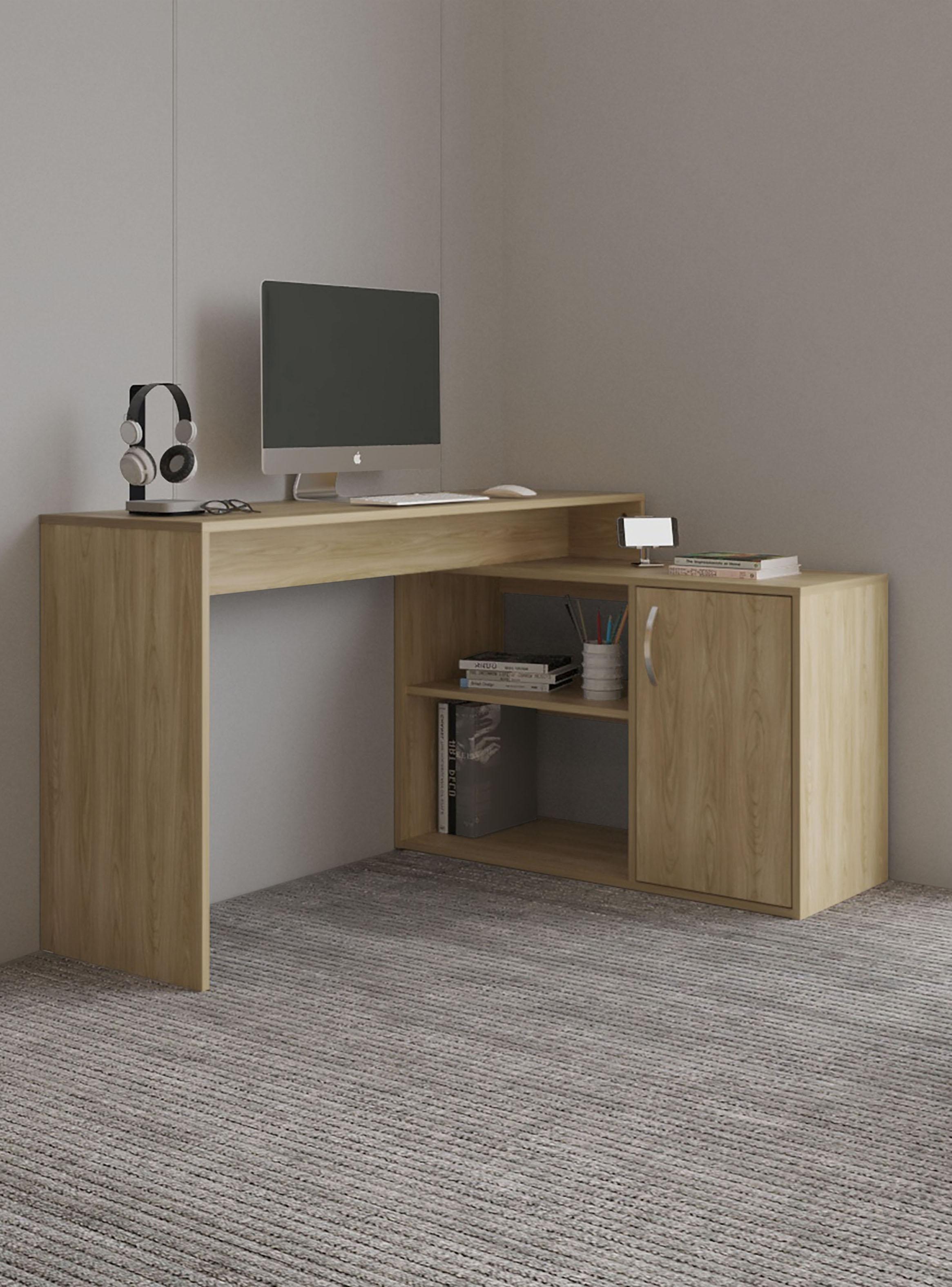 Escritorio en L 1 Puerta 71x125x90 cm Eco Fresno-4