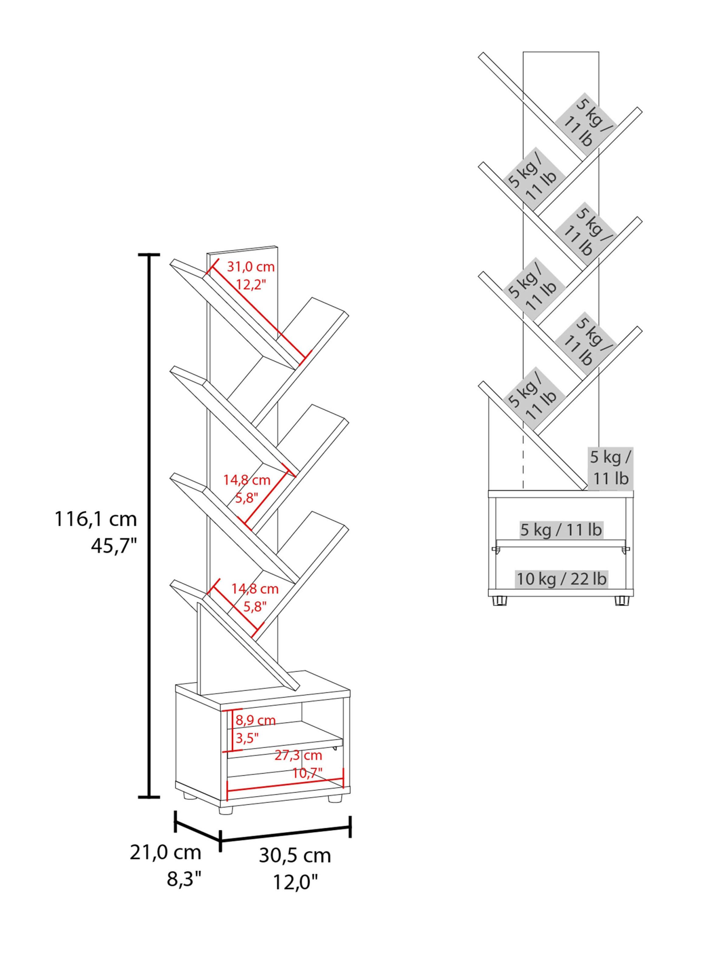 Librero Kingstree Fresno 116.1x30.5x21 cm-1