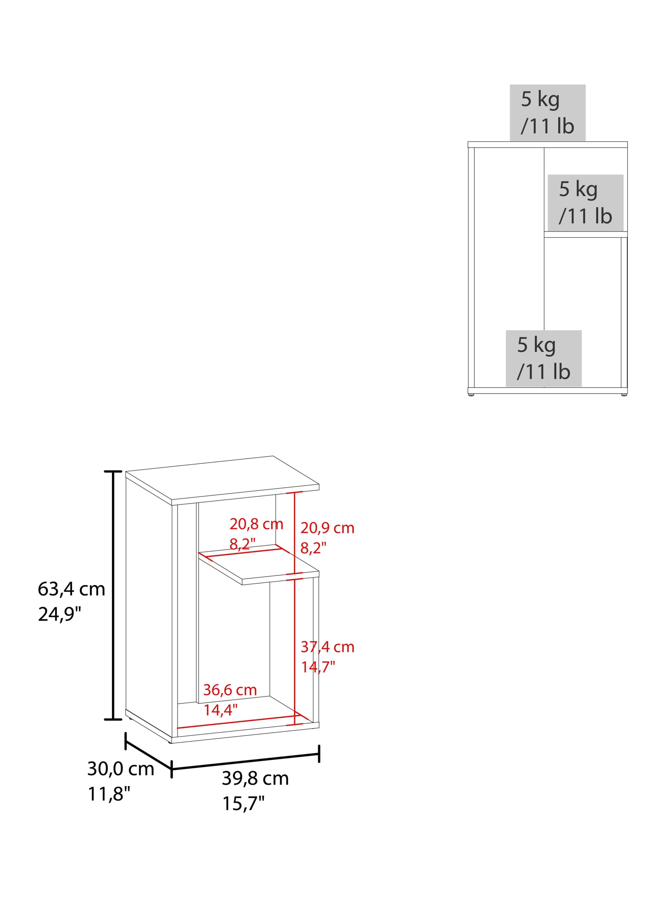 Mesa Lateral Adel 63.4x39.8x30 cm Capri y Wengue-1
