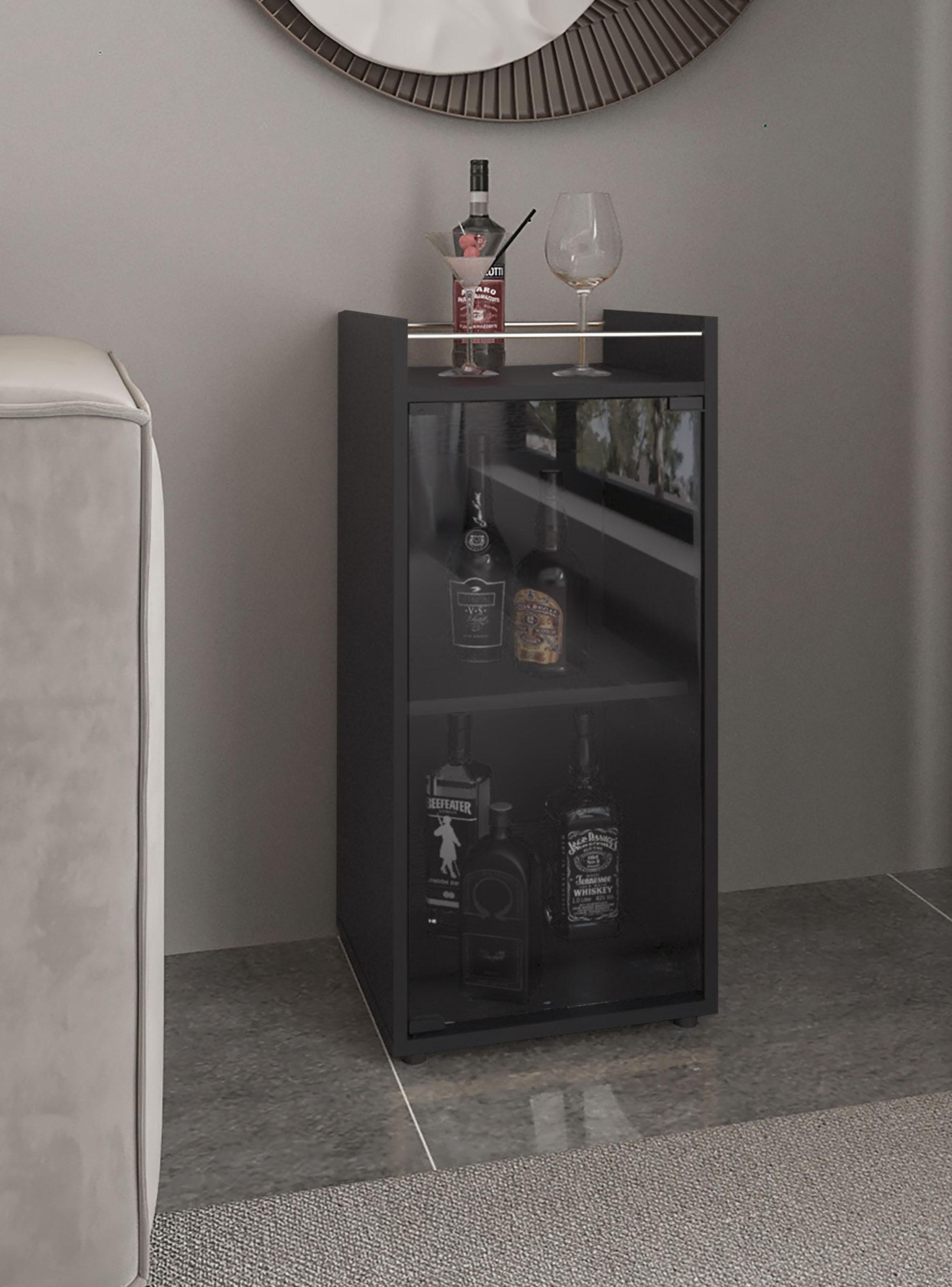 Bar Bajo Theba 1 Puerta Vidrio 81.3x38.1x37.6 cm Wengue-4