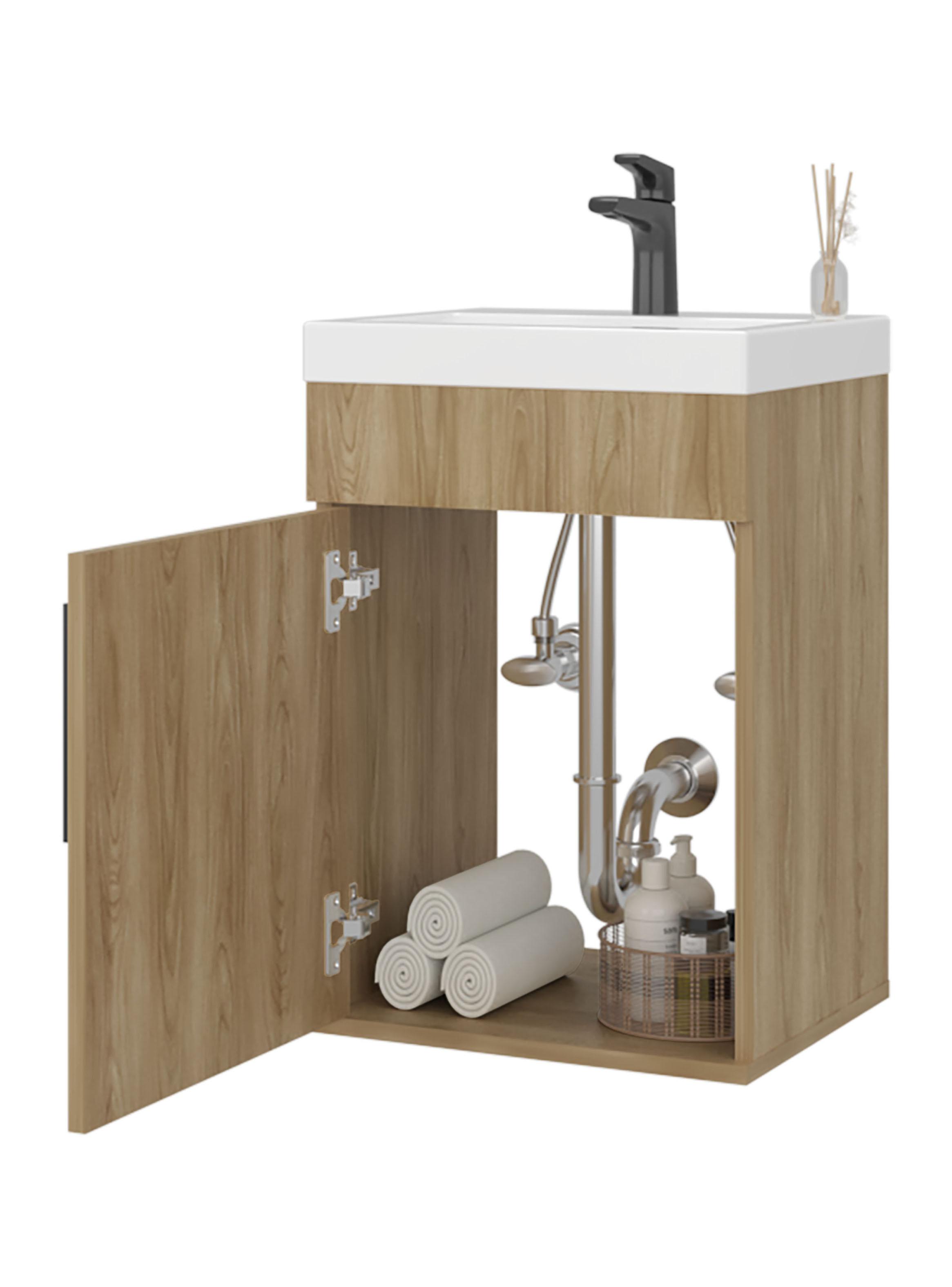 Vanitorio Flotante Oxford 1 Puerta Fresno-4