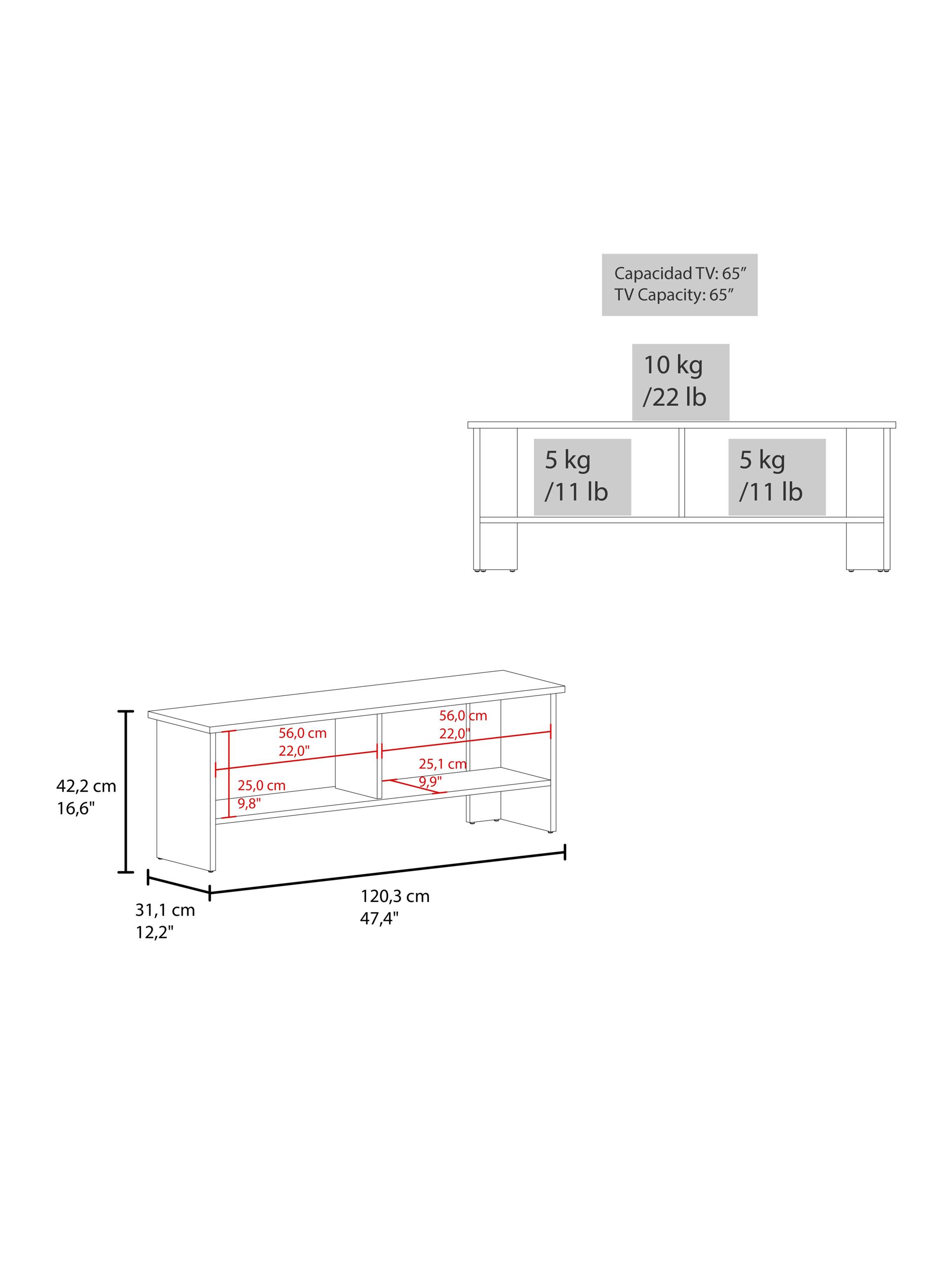Rack TV 65' Navia 1 Puerta 42.2x120.3x31.1 cm Wengue-1