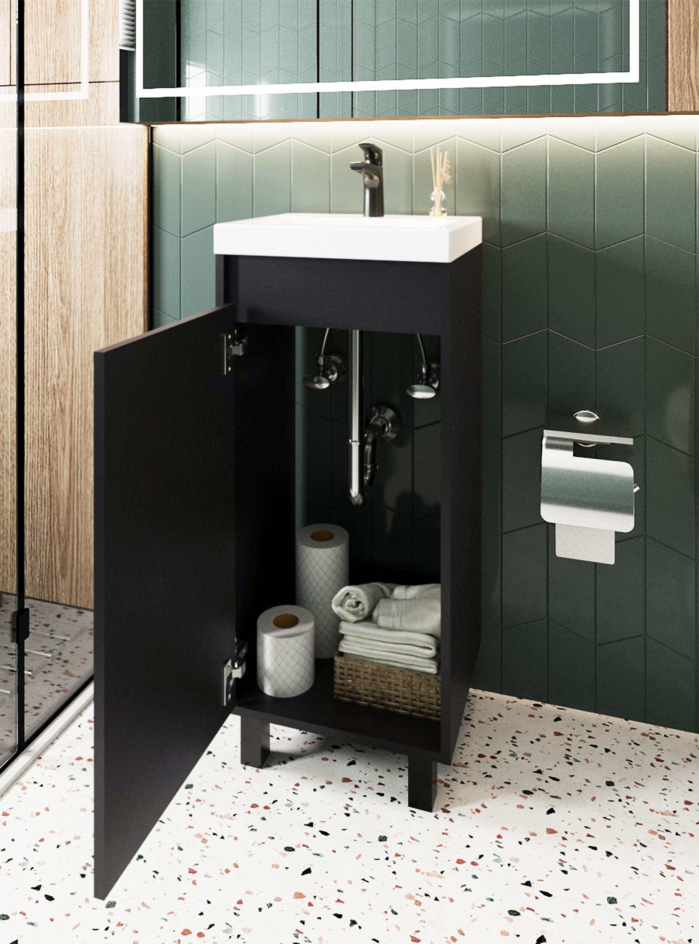 Vanitorio Oxford 1 Puerta 86.4x32.5x39.6 cm Wengue-4