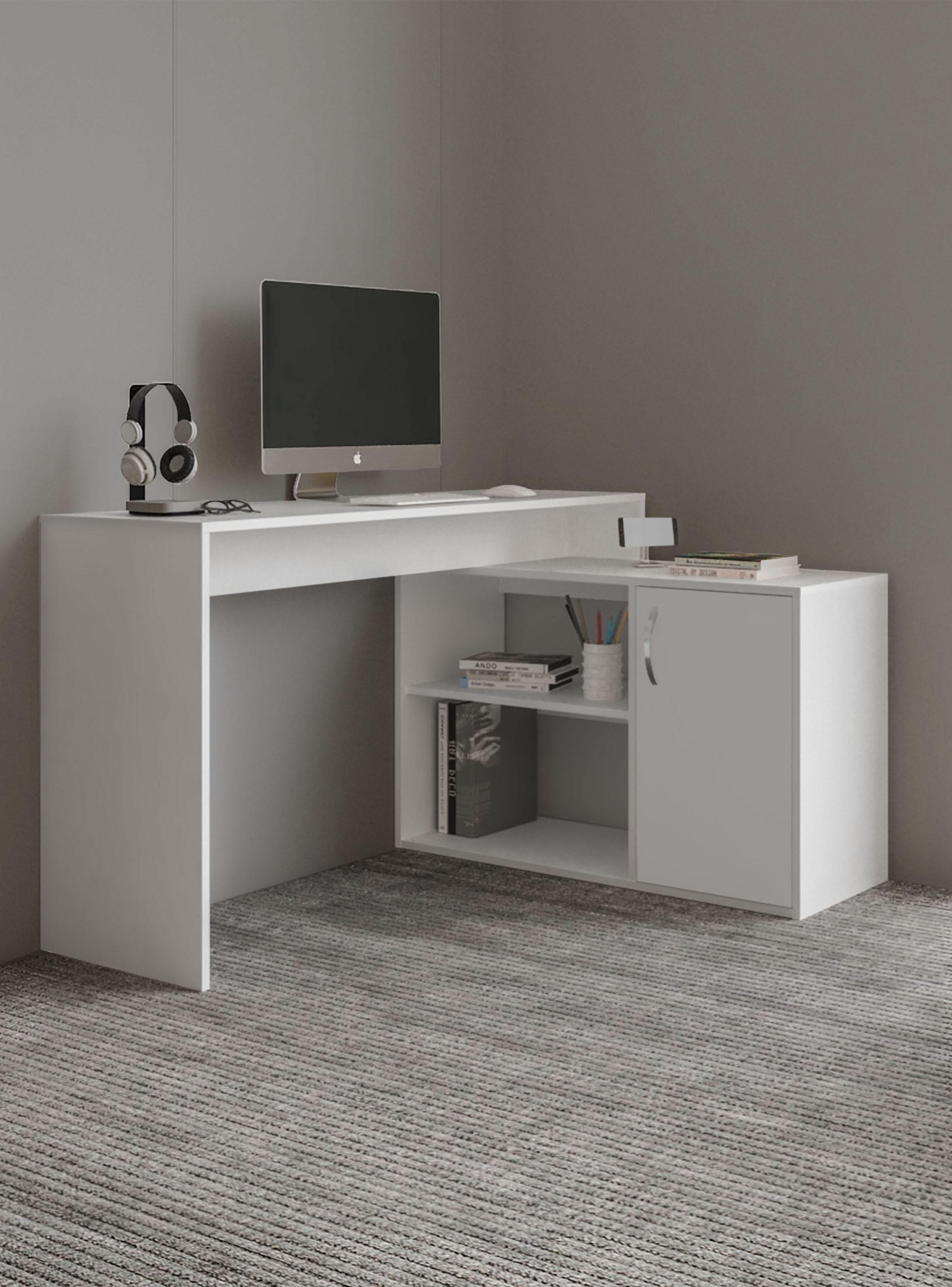 Escritorio en L Axis Eco 1 Puerta 71x125x90 cm Blanco-5
