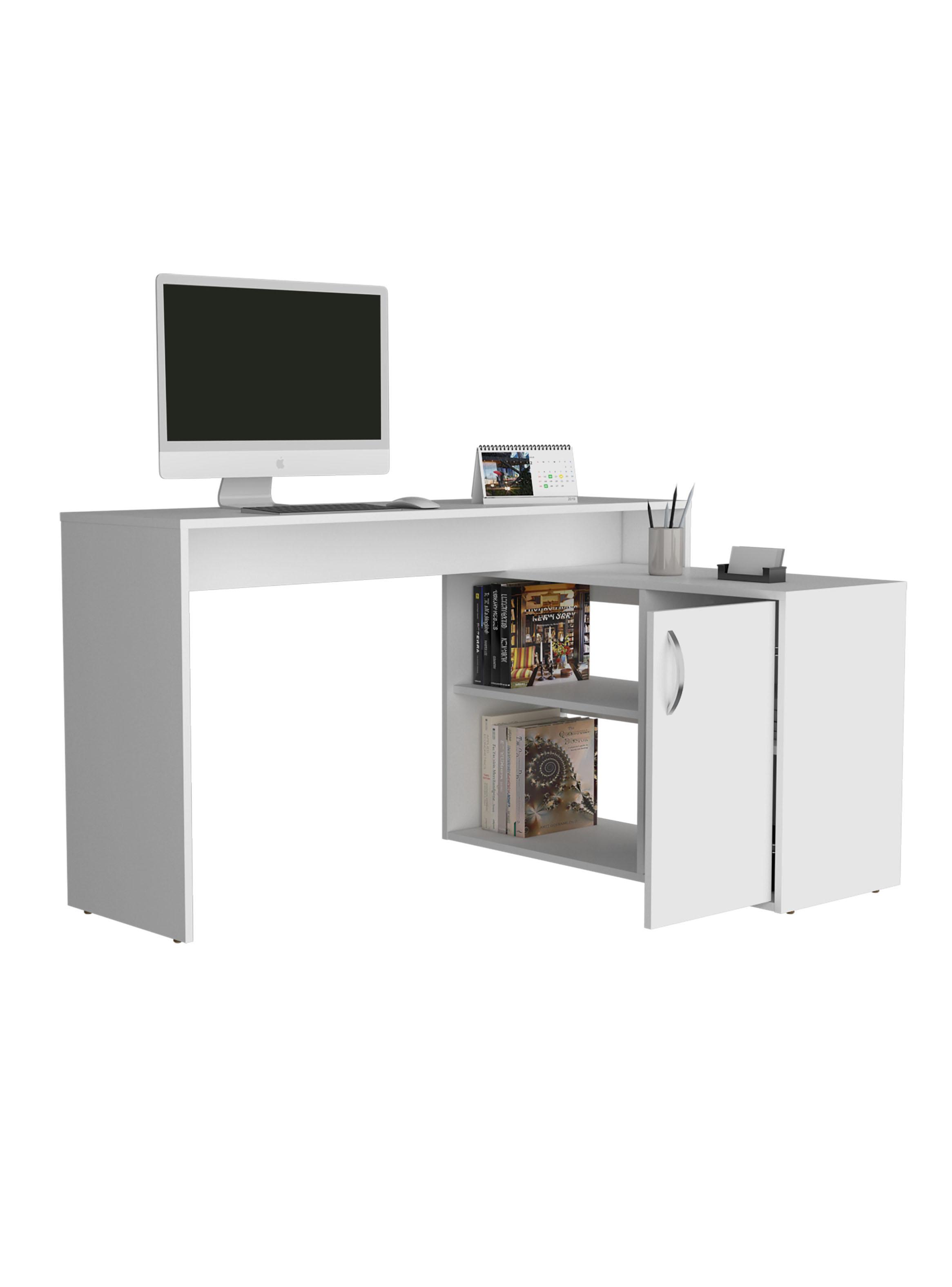 Escritorio en L Axis Eco 1 Puerta 71x125x90 cm Blanco-3