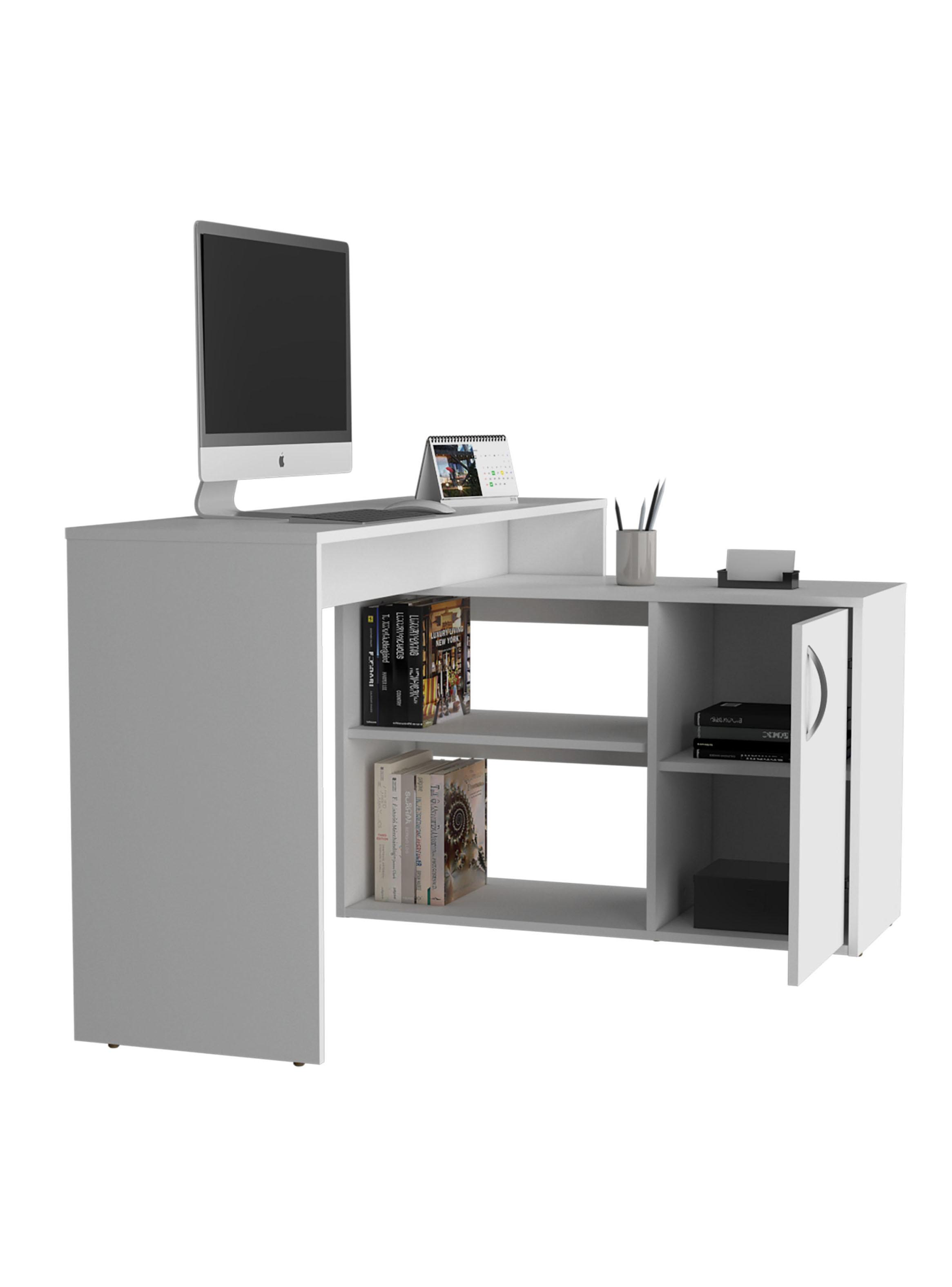 Escritorio en L Axis Eco 1 Puerta 71x125x90 cm Blanco-2