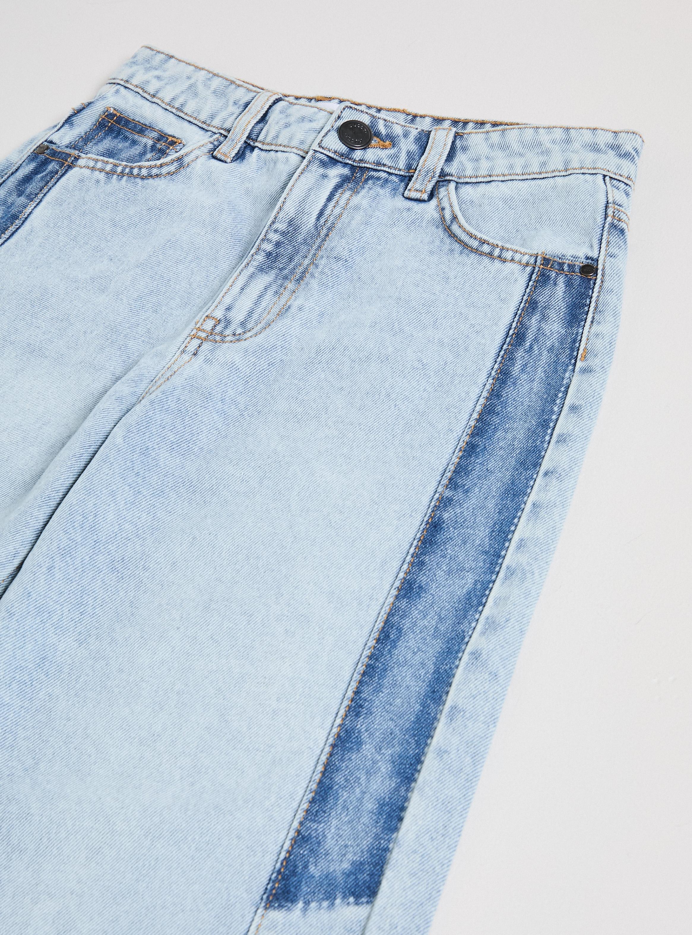 Jeans Bicolor Wide Leg Niña-3