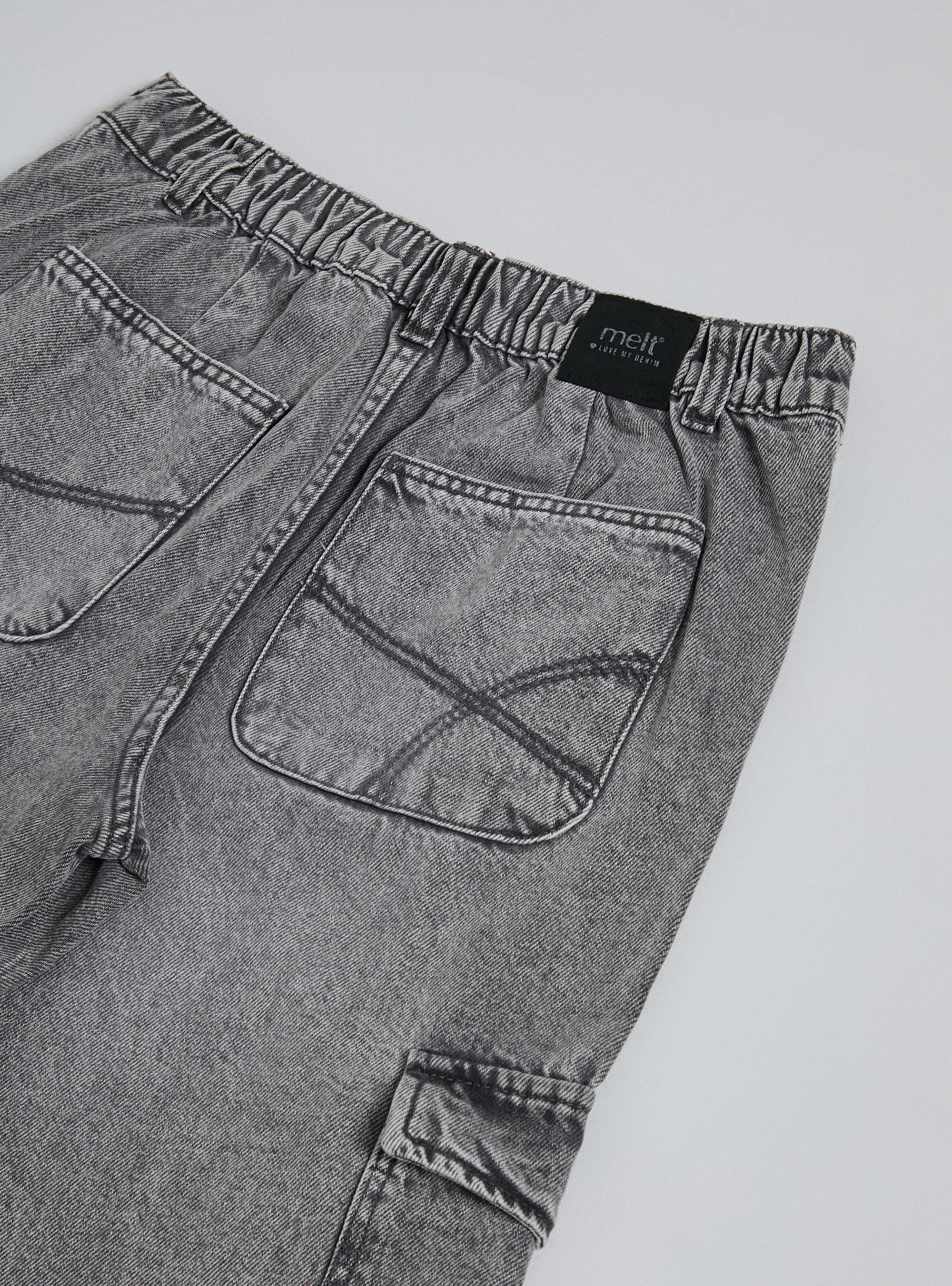 Jeans Denim Básico Bolsillos Cargo-2