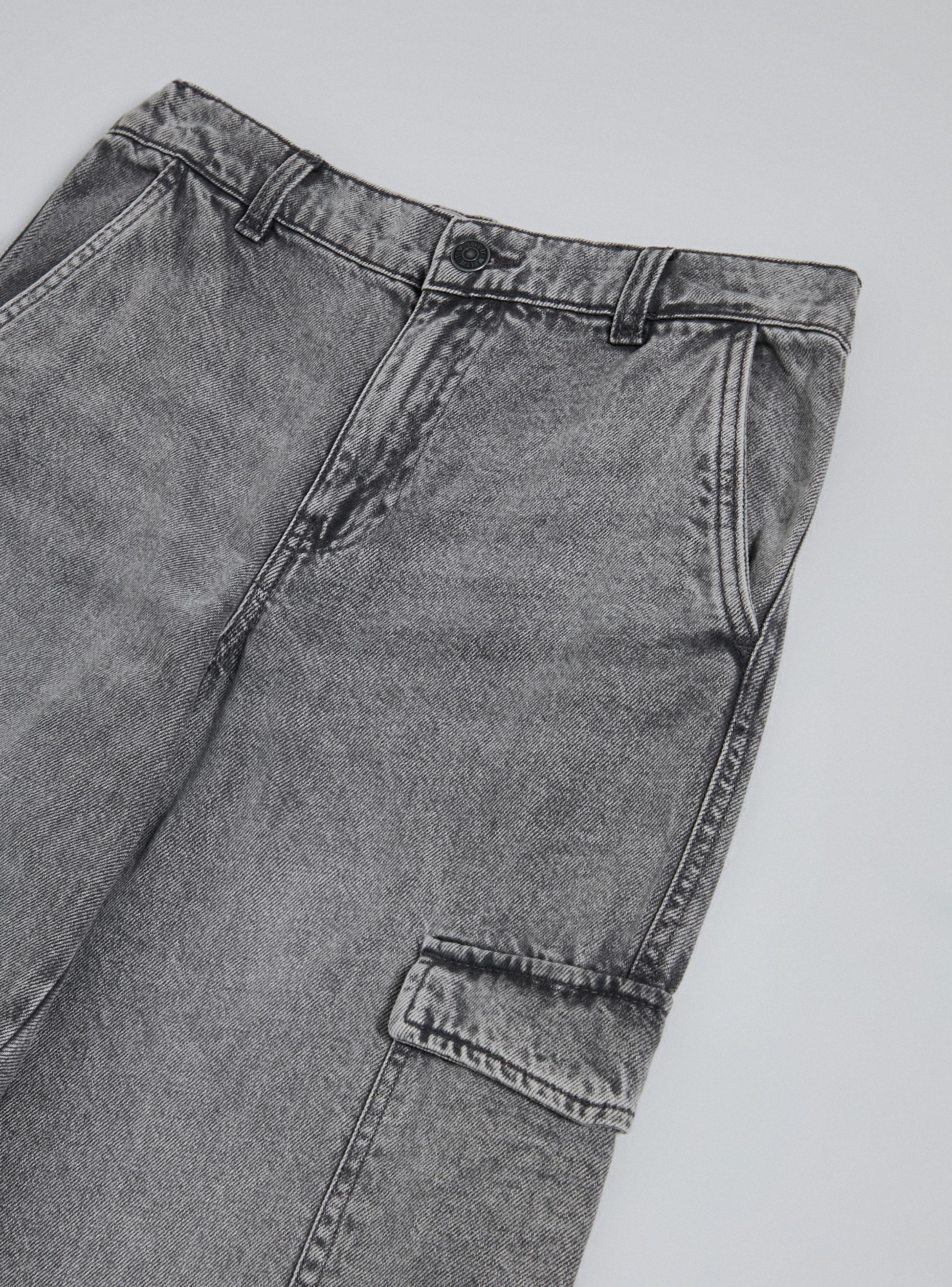 Jeans Denim Básico Bolsillos Cargo-3