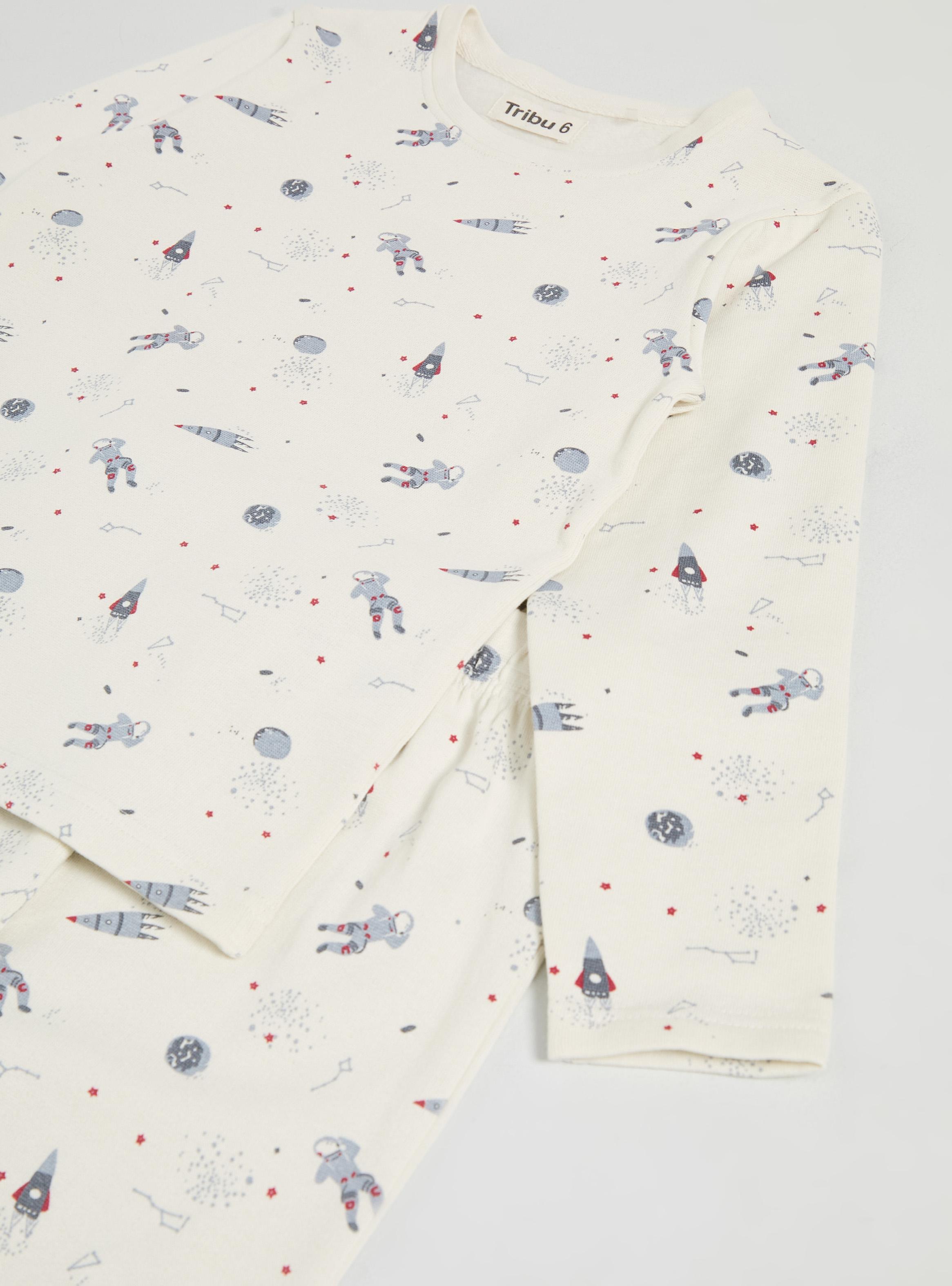 Pijama Estampado con Pantalón Recto Niño-3