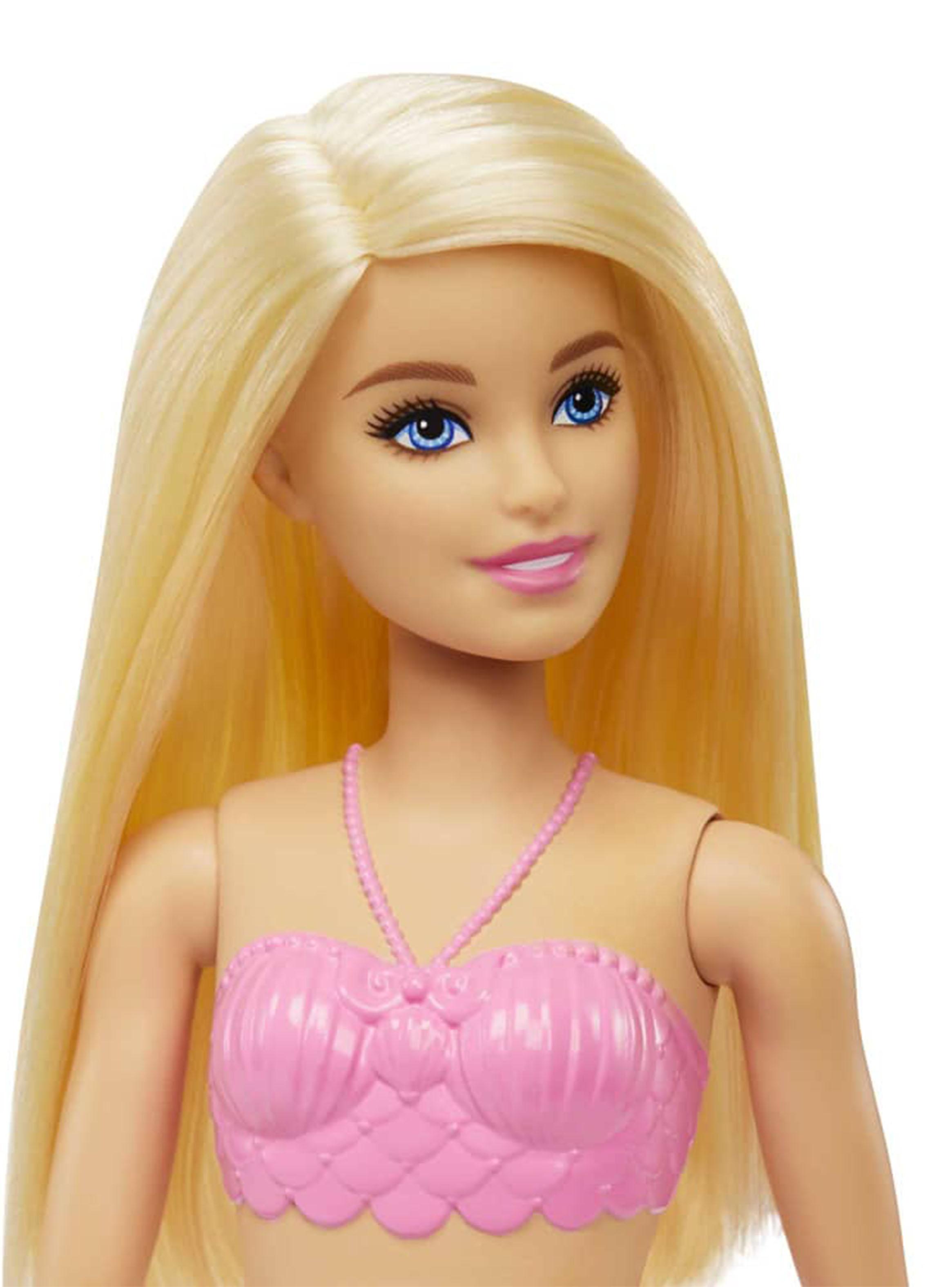 Muñeca Sirena Aleta Rosa con Azul-3