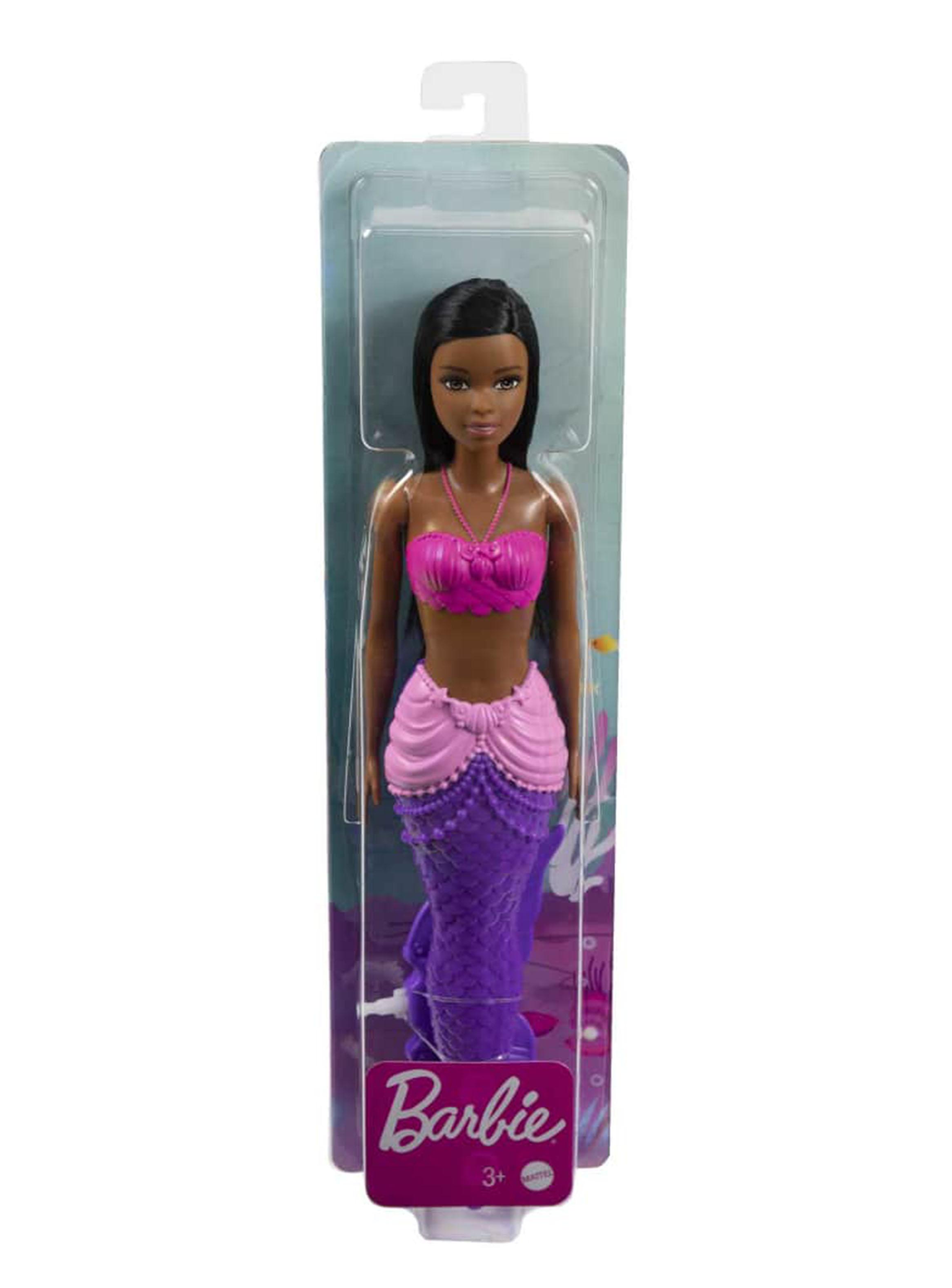Muñeca Sirena Aleta Morada con Rosa-5