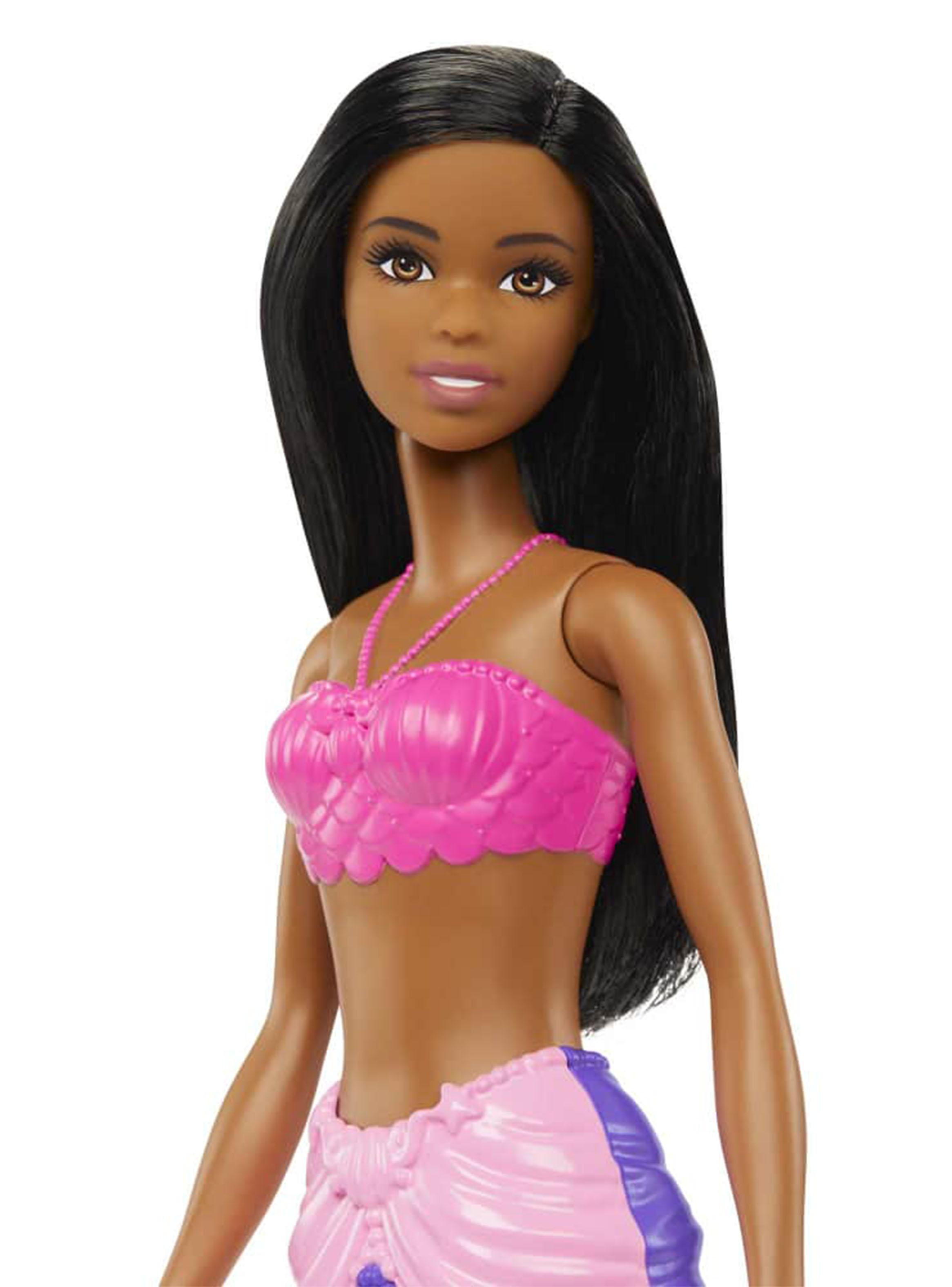 Muñeca Sirena Aleta Morada con Rosa-2