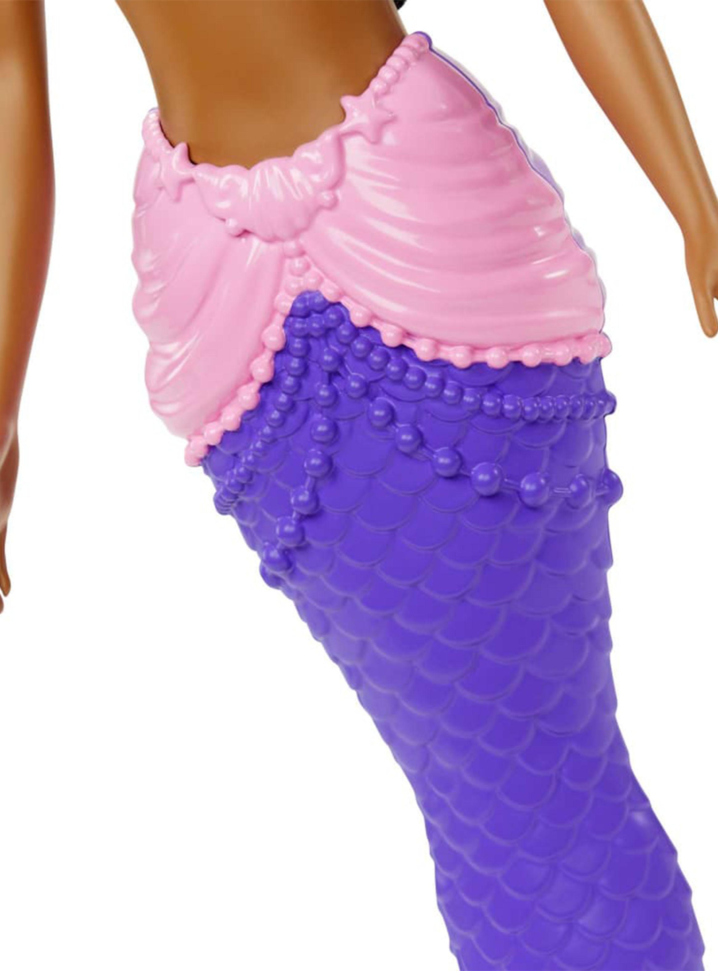 Muñeca Sirena Aleta Morada con Rosa-4