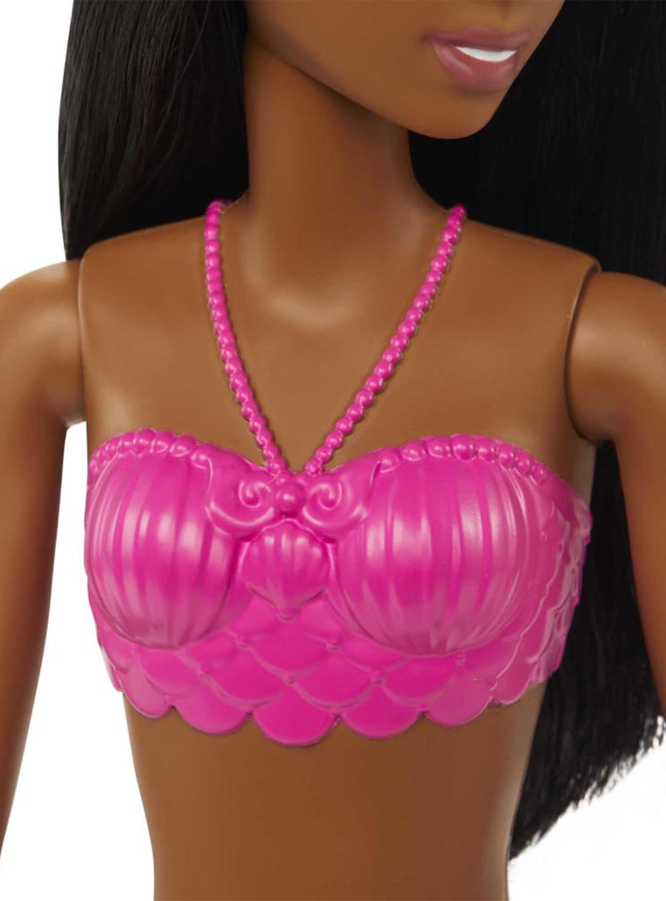 Muñeca Sirena Aleta Morada con Rosa-3