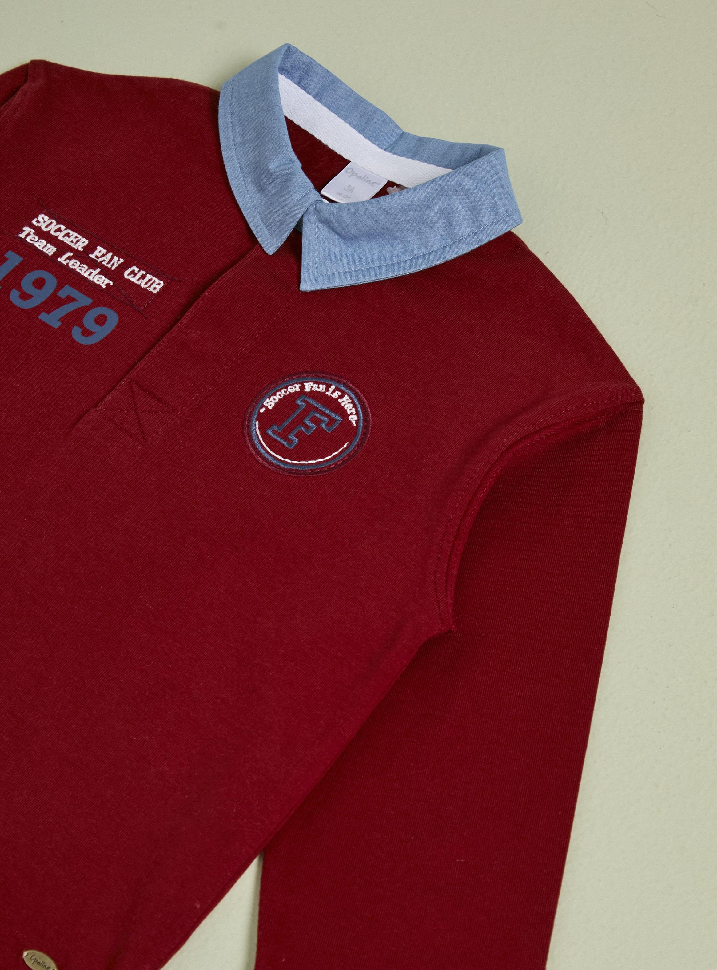 Polera Cuello Camisero Denim con Parche en Pecho-3