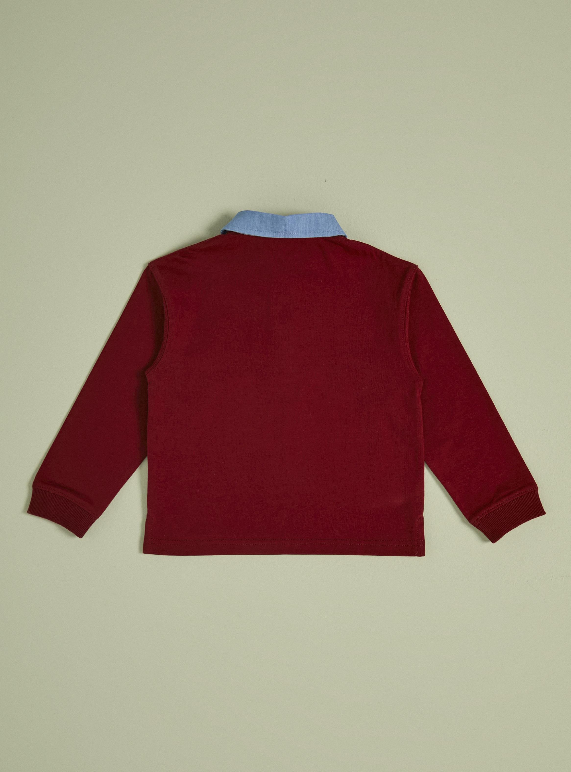 Polera Cuello Camisero Denim con Parche en Pecho-2