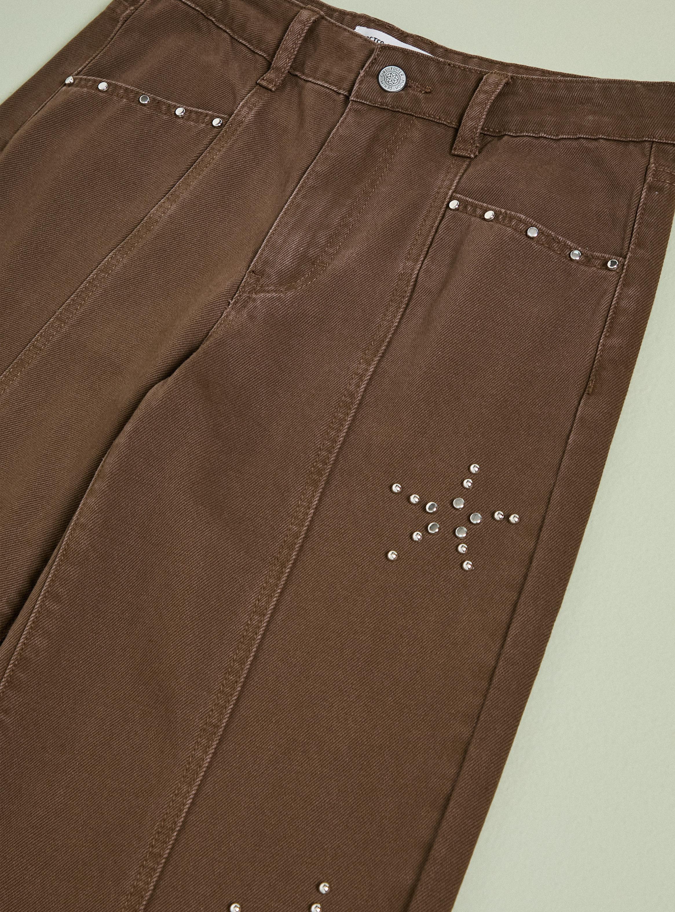 Jeans Wide Leg con Tachas Estrellas-3