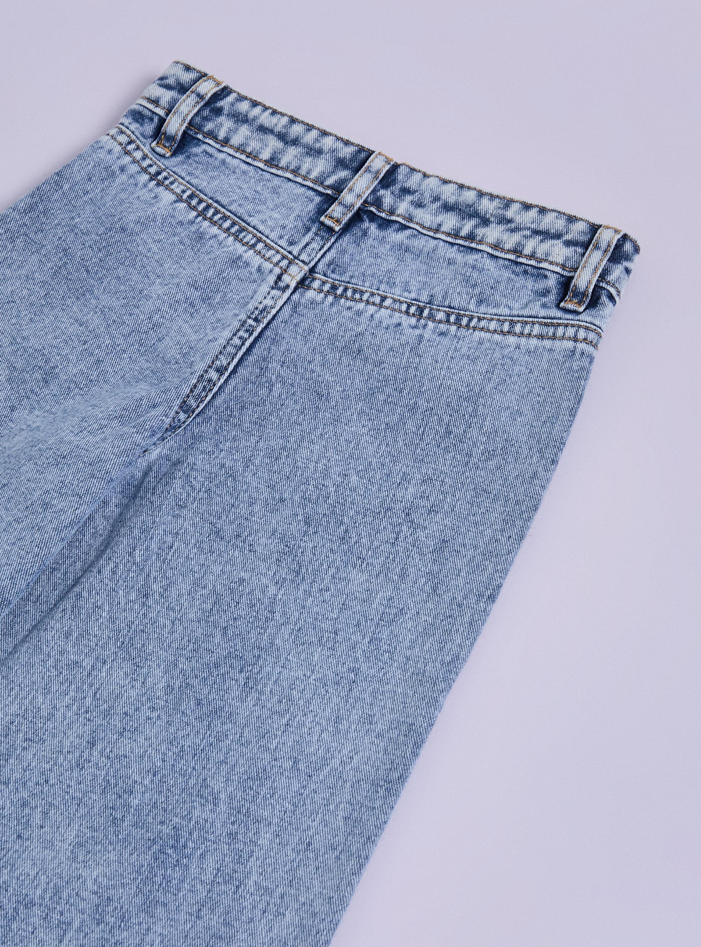 Jeans Wide Leg Bolsillo Aplicación con Trenzas-2