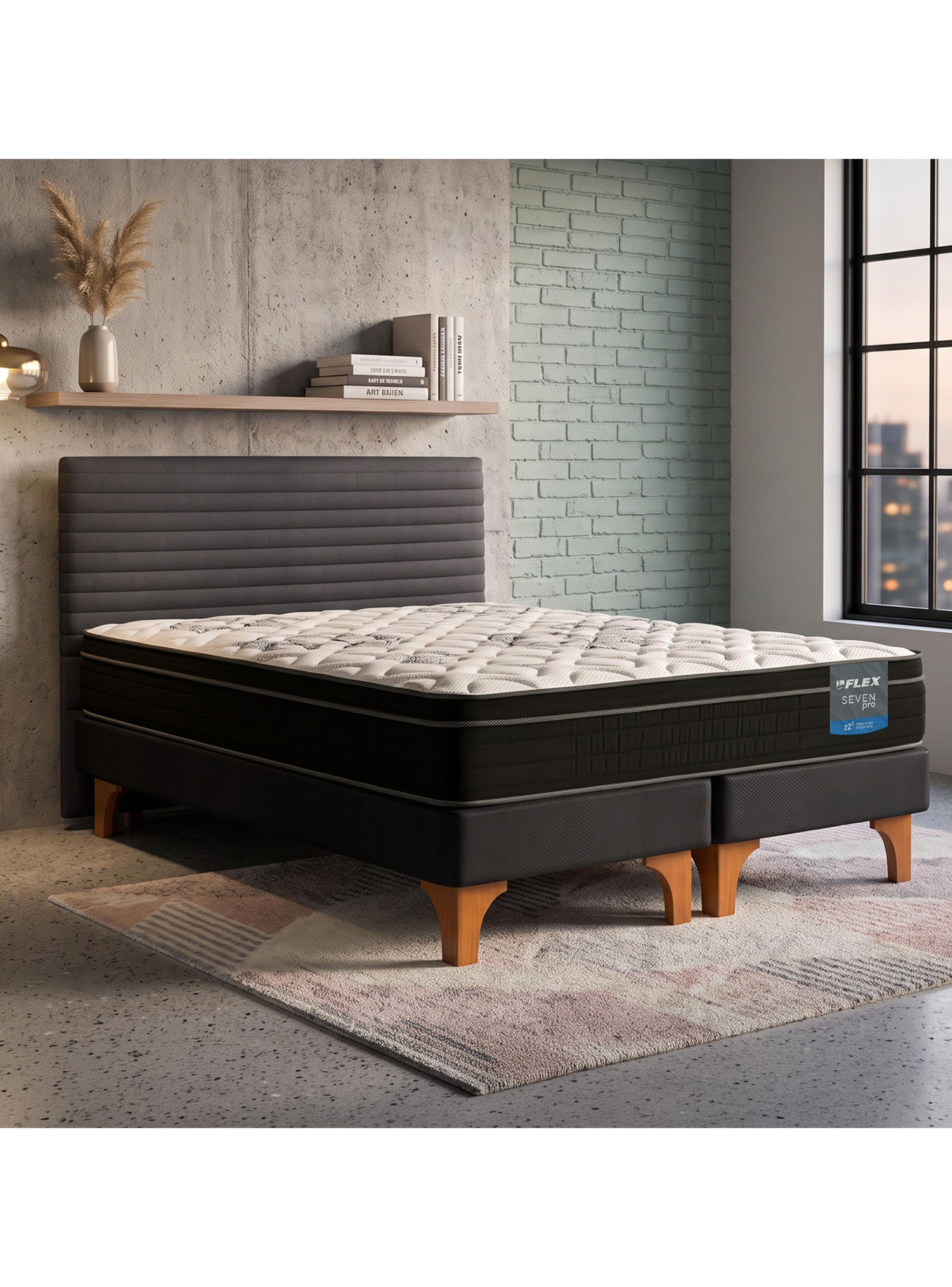 Cama Europea Seven Pro King + Respaldo Modern-5