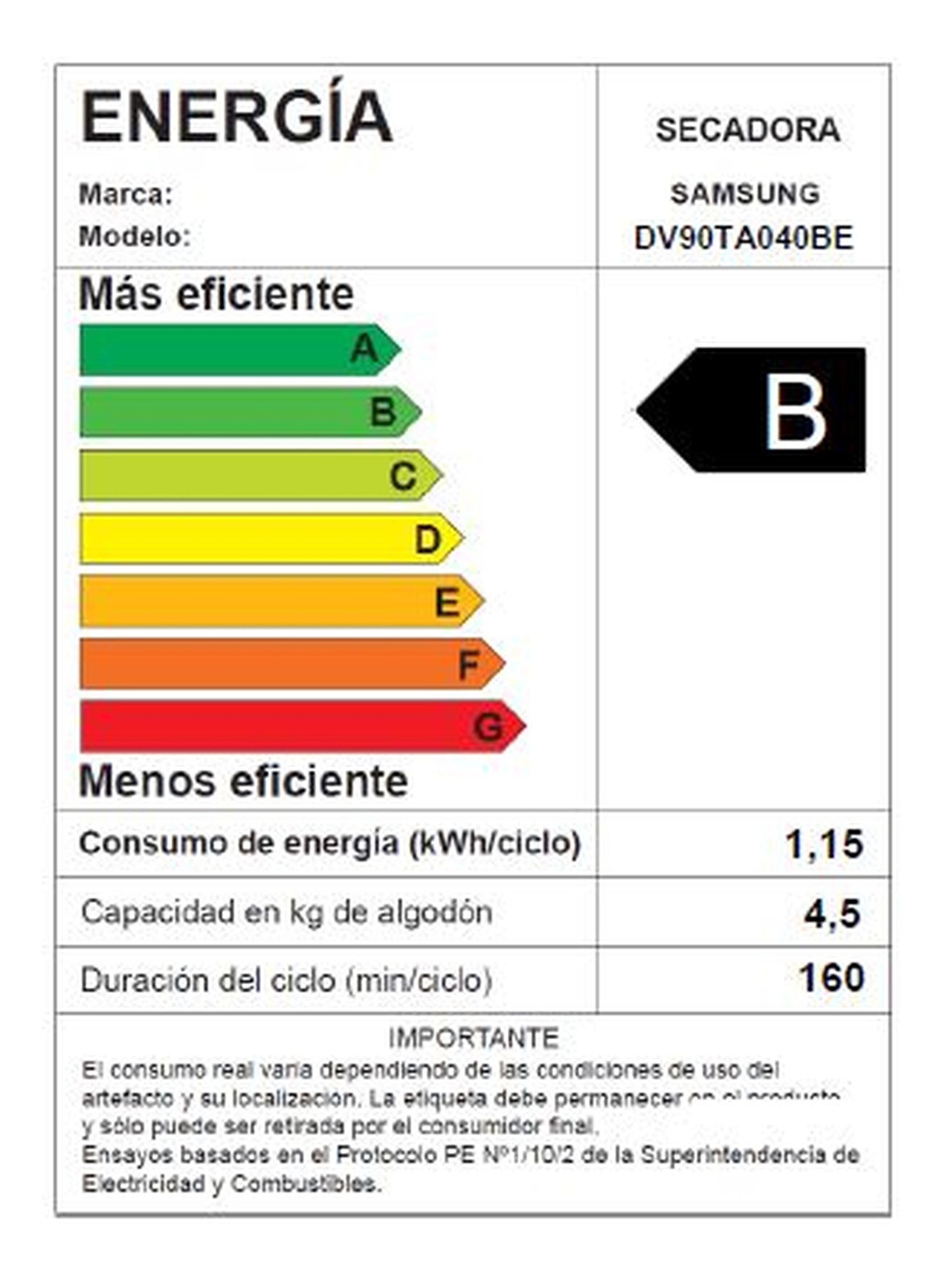 Secadora Frontal 9 Kg Bomba de Calor con SmartThings DV90CGC2A0AEZS-9