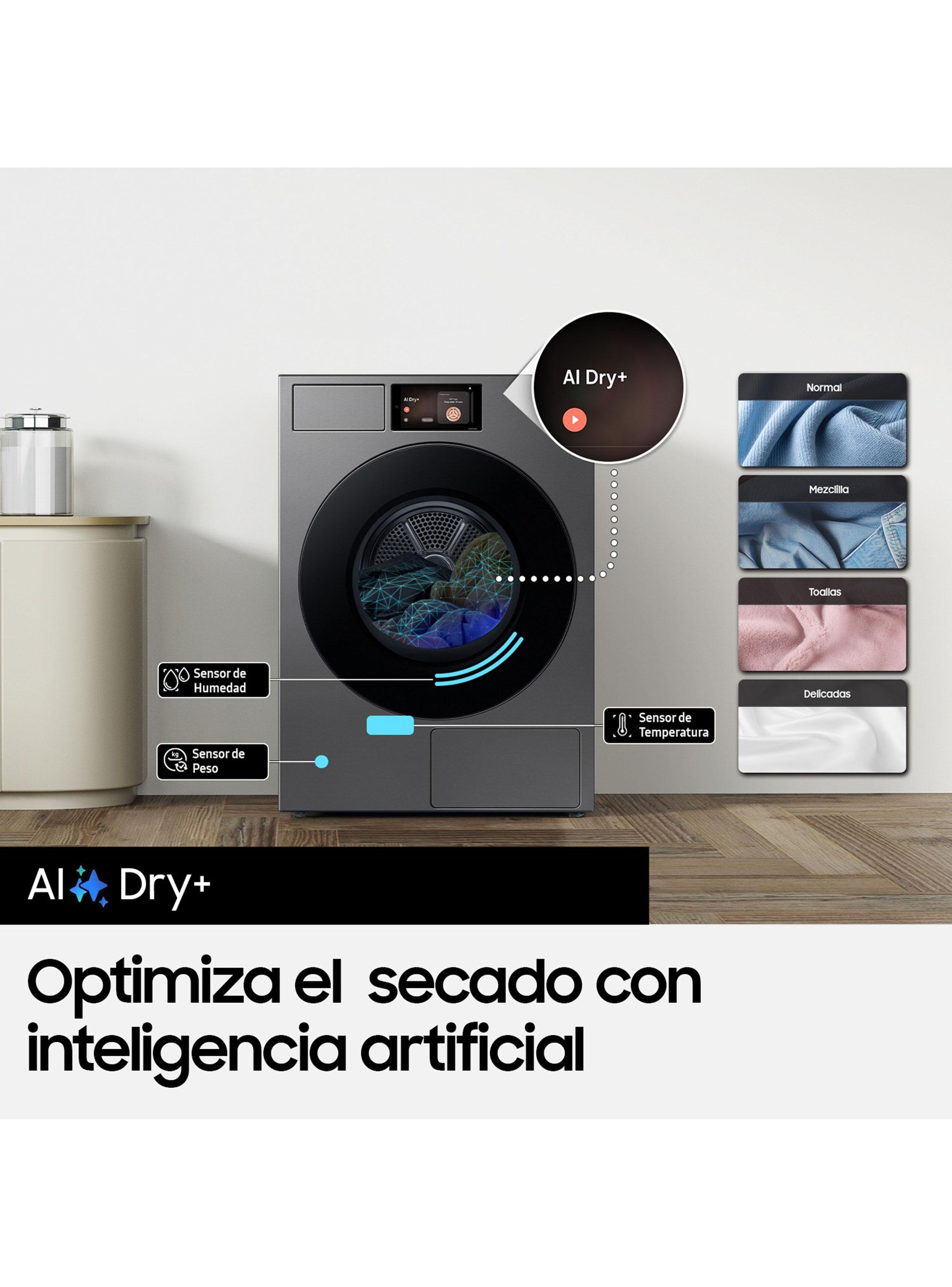 Secadora Frontal 17 Kg Bespoke AI con Bomba de Calor DV90F17CDSZS-4