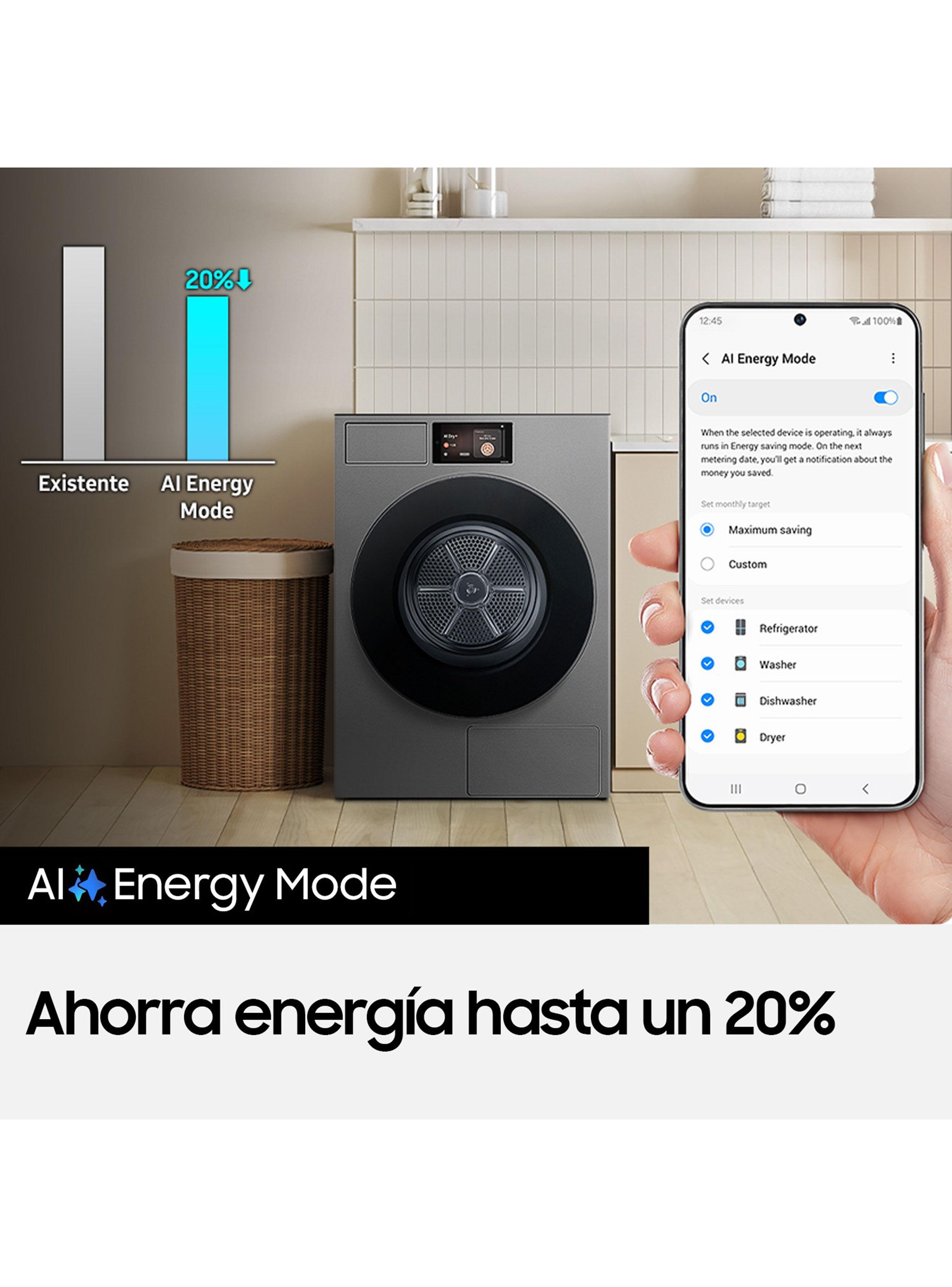 Secadora Frontal 17 Kg Bespoke AI con Bomba de Calor DV90F17CDSZS-5