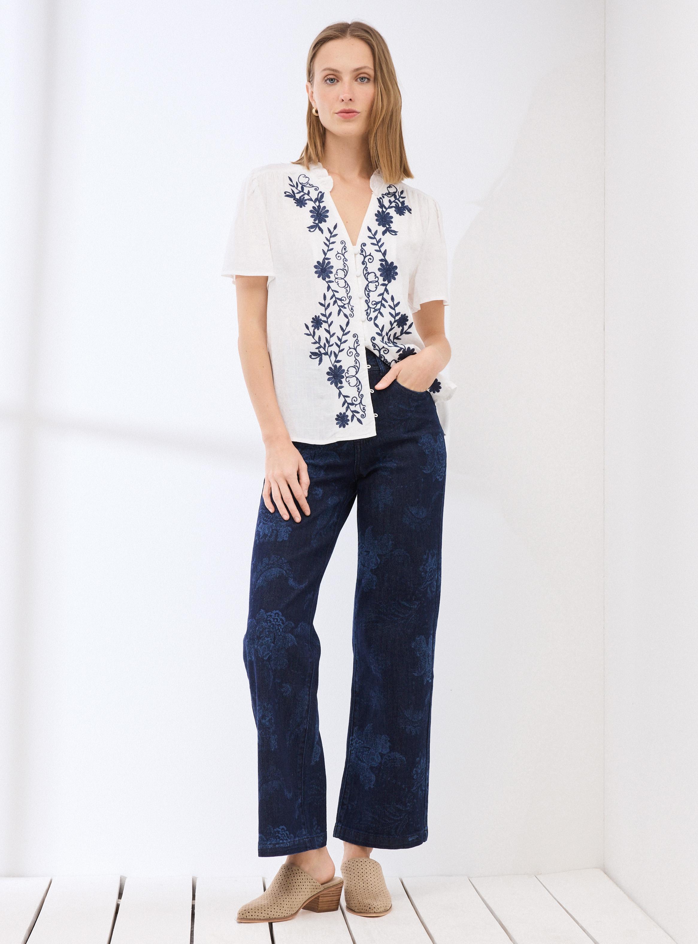 Blusa con Lino Bordada-4