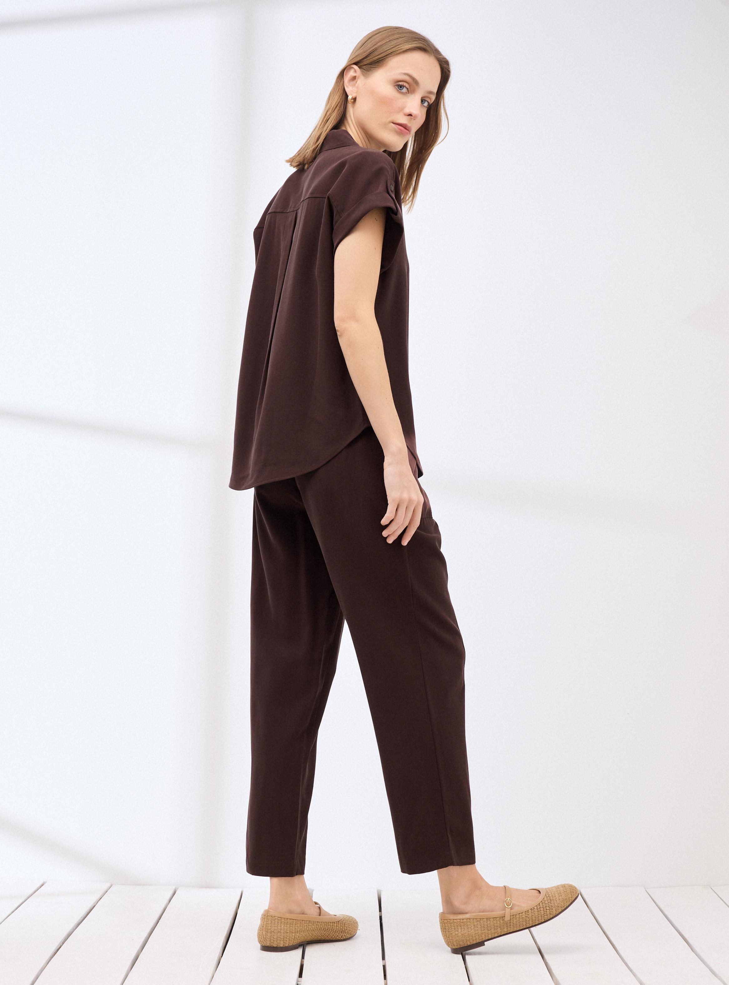 Blusa Camisera Escote V Fluida-5