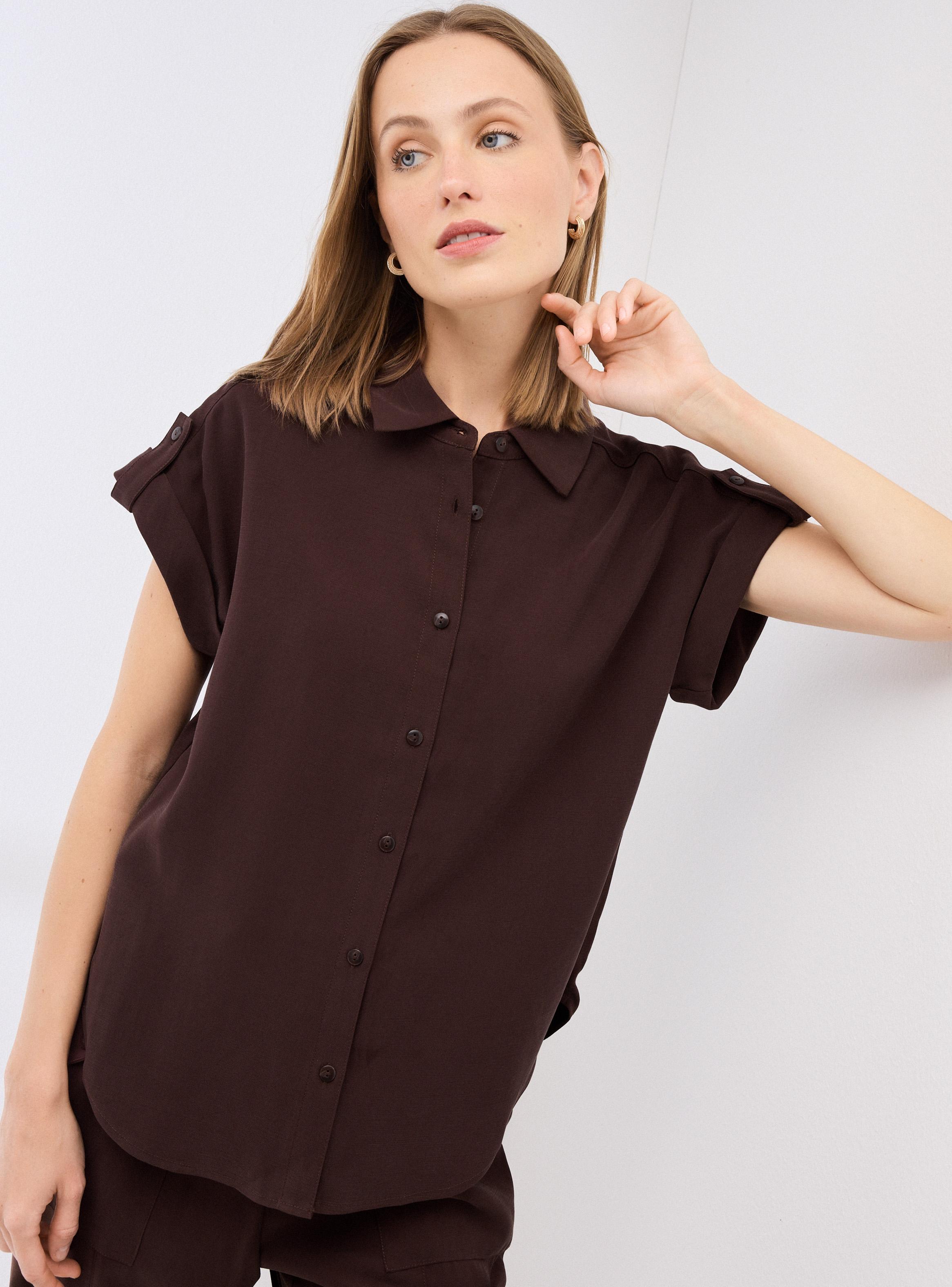 Blusa Camisera Escote V Fluida-2