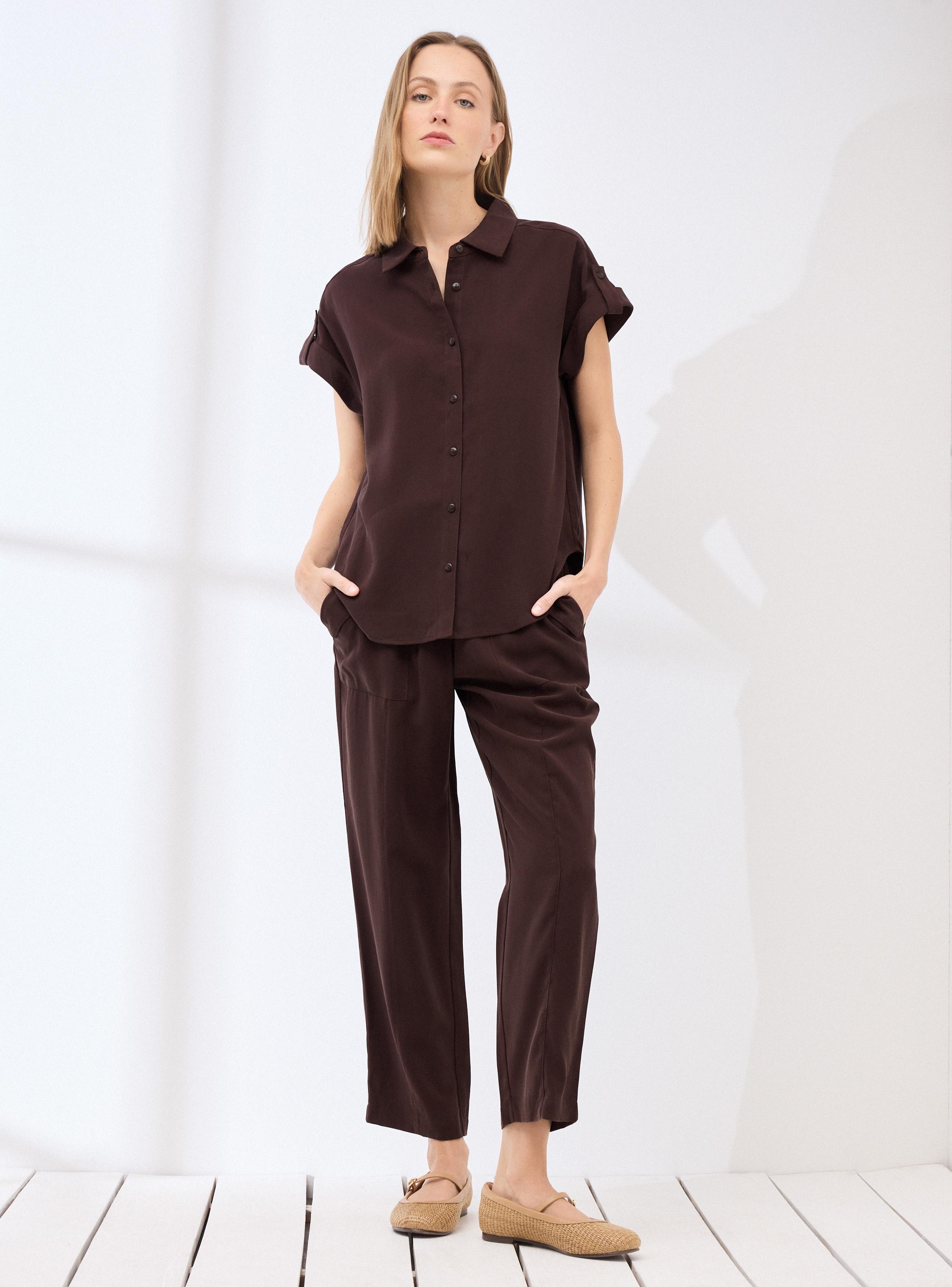 Blusa Camisera Escote V Fluida-4