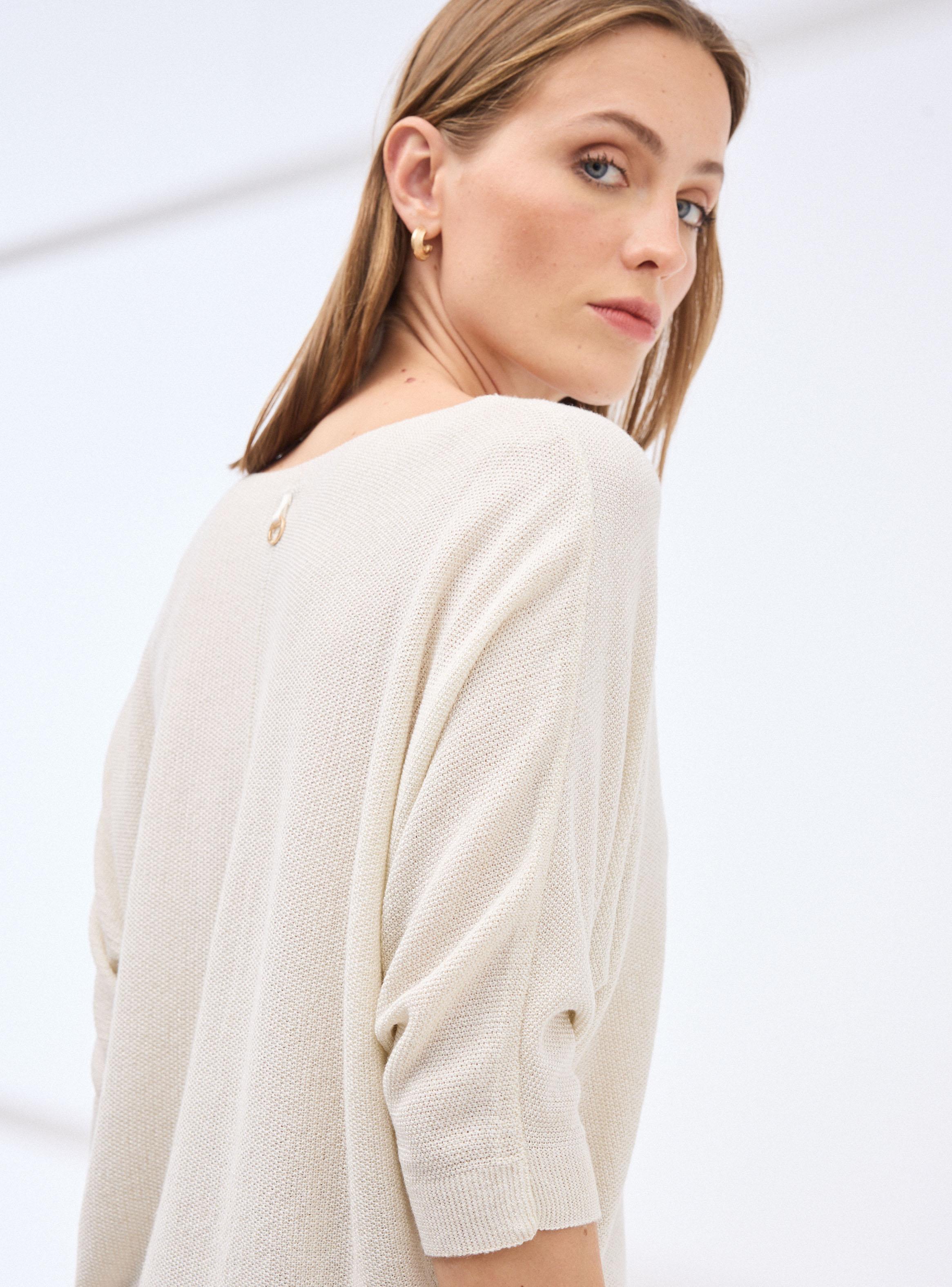 Sweater Tejido con Textura e Hilo Metalizado-3