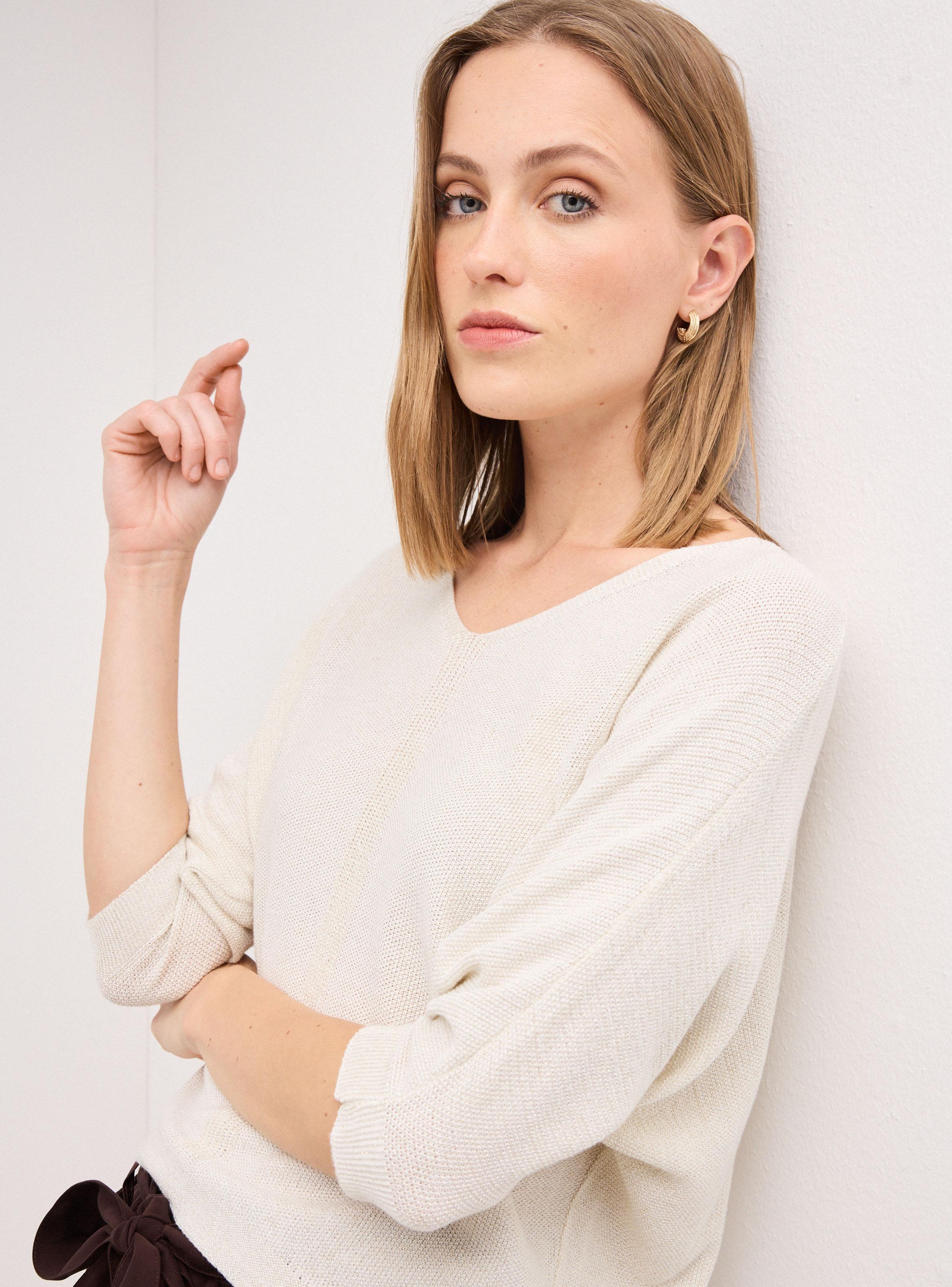 Sweater Tejido con Textura e Hilo Metalizado-2