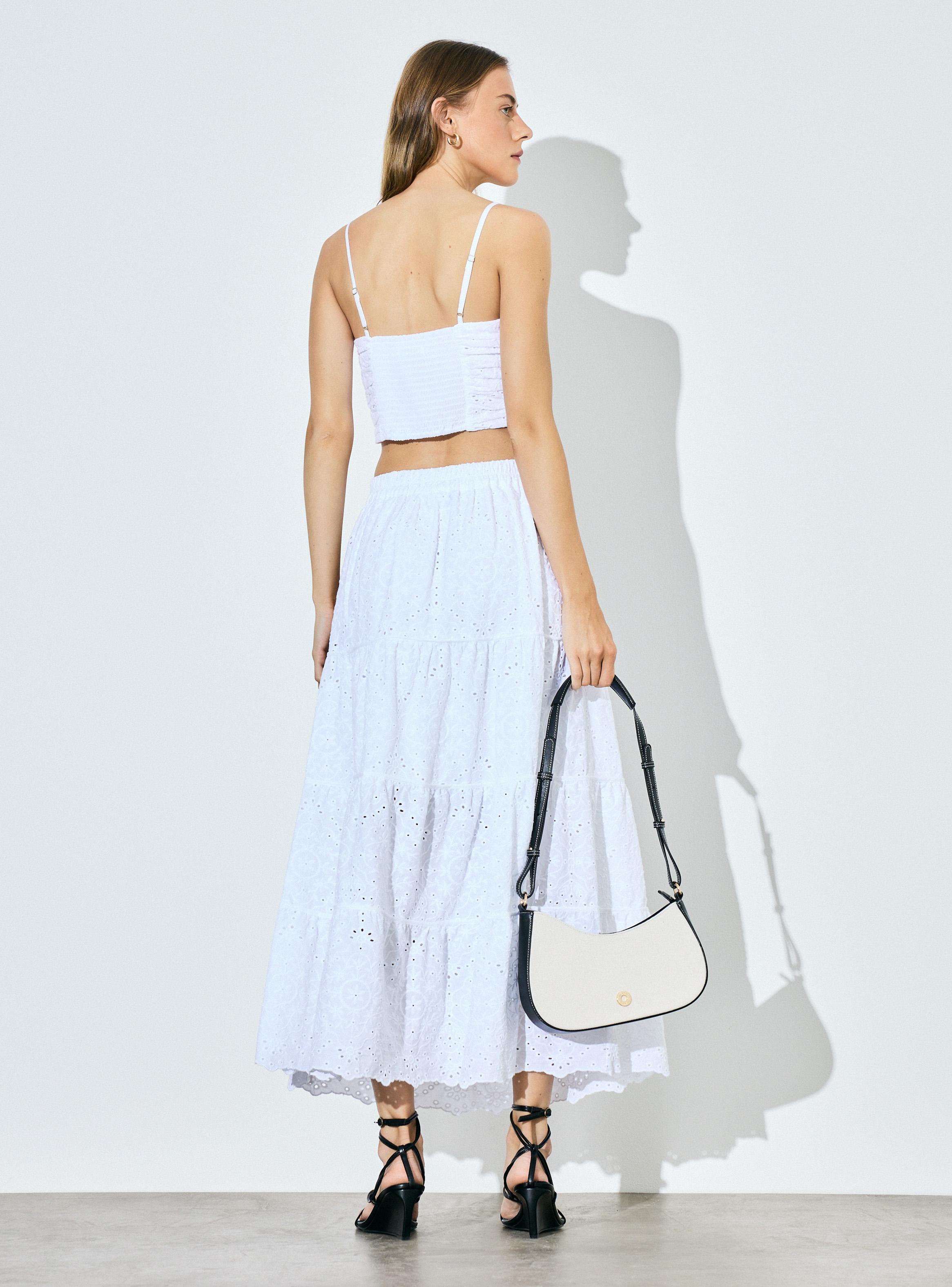 Falda Broderie Larga con Cortes-5