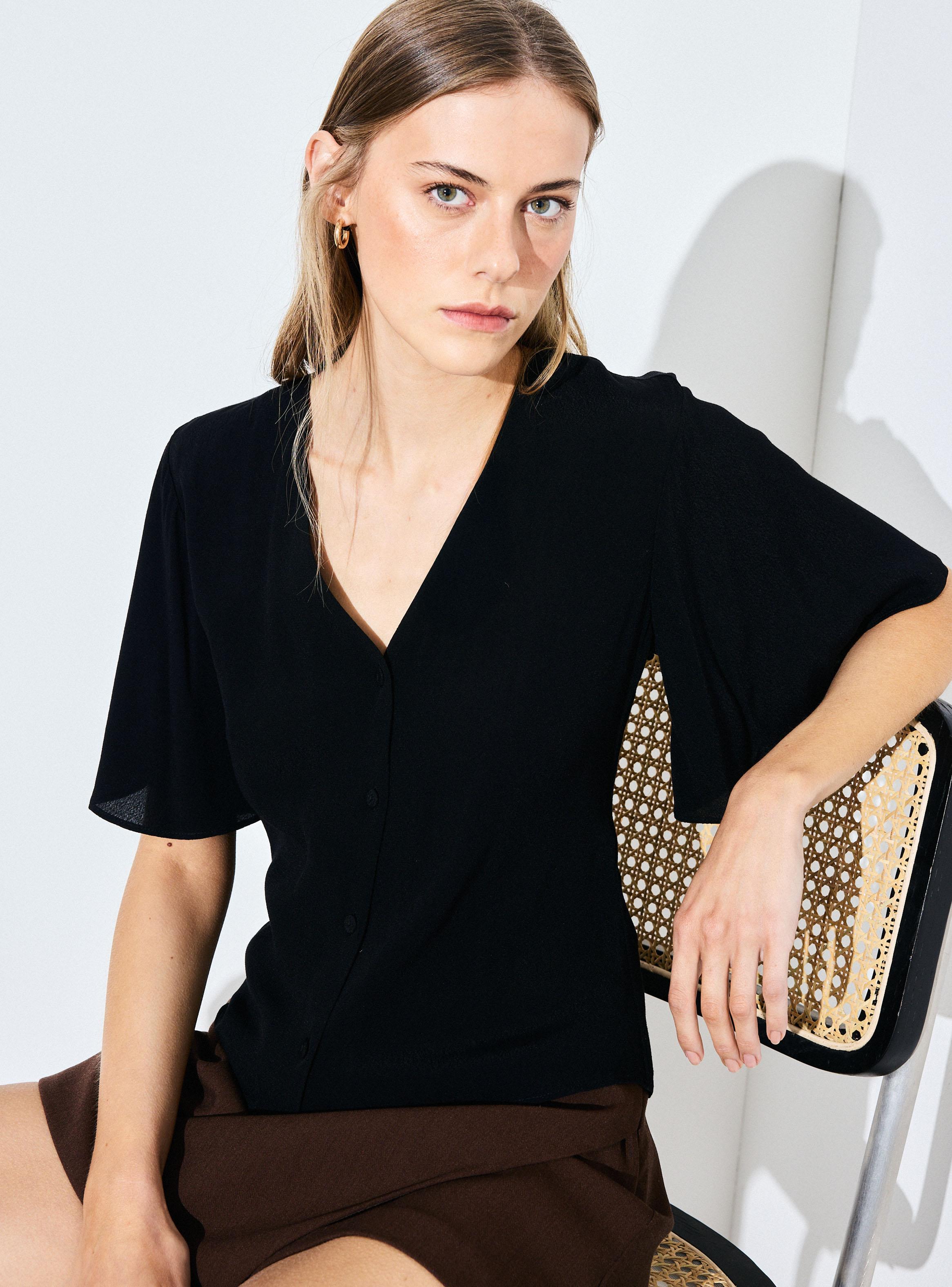 Blusa Manga Corta Acampanada-2