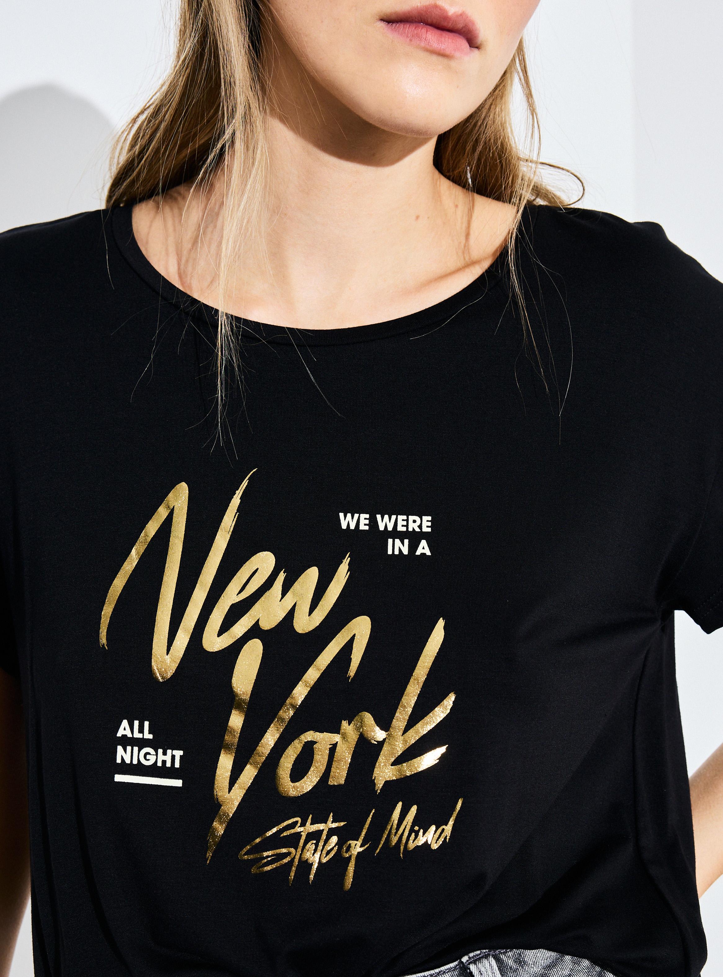 Polera Manga Corta Fluida Estampado Folia-3