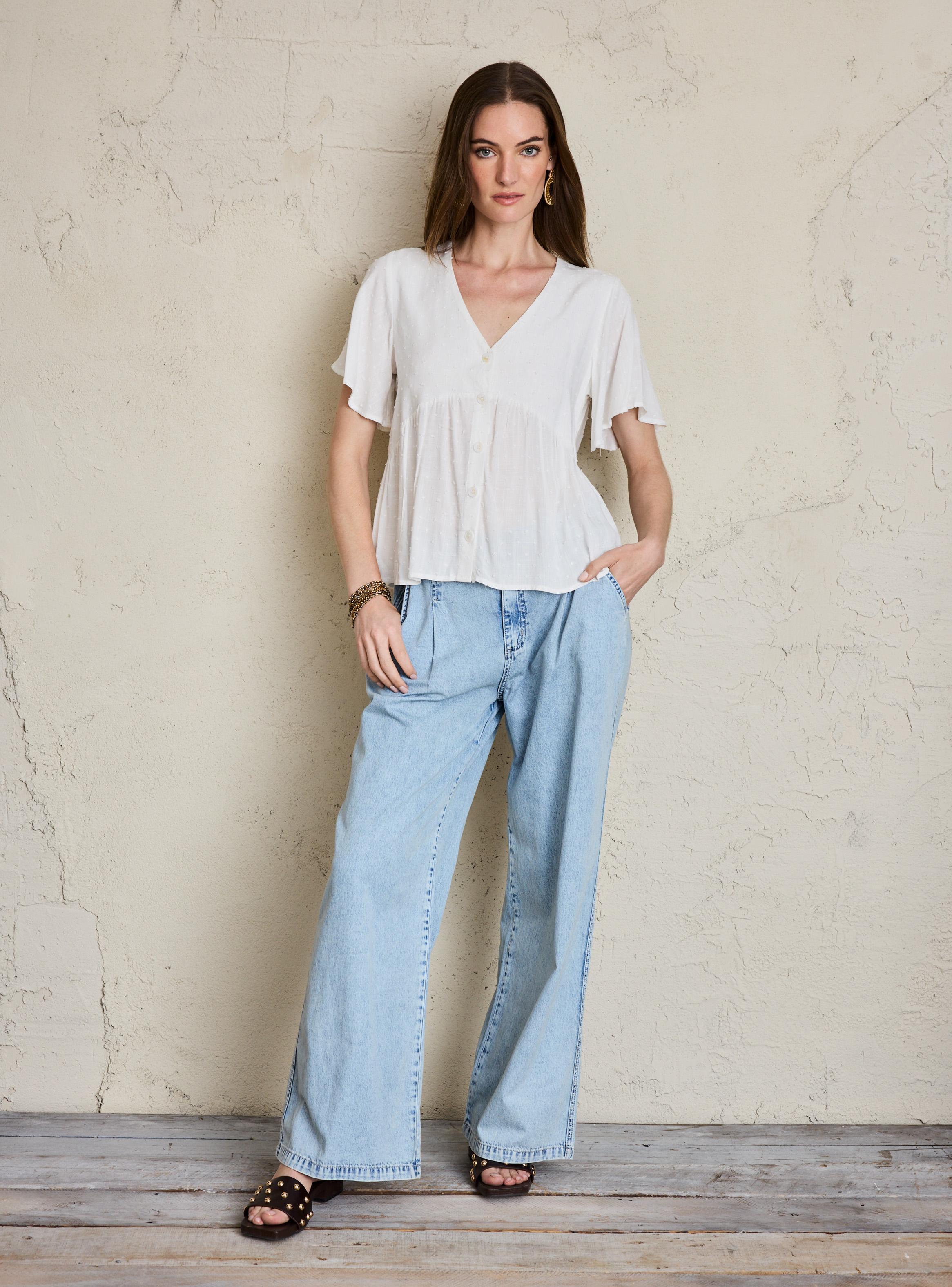 Blusa Fluida Escote V-4