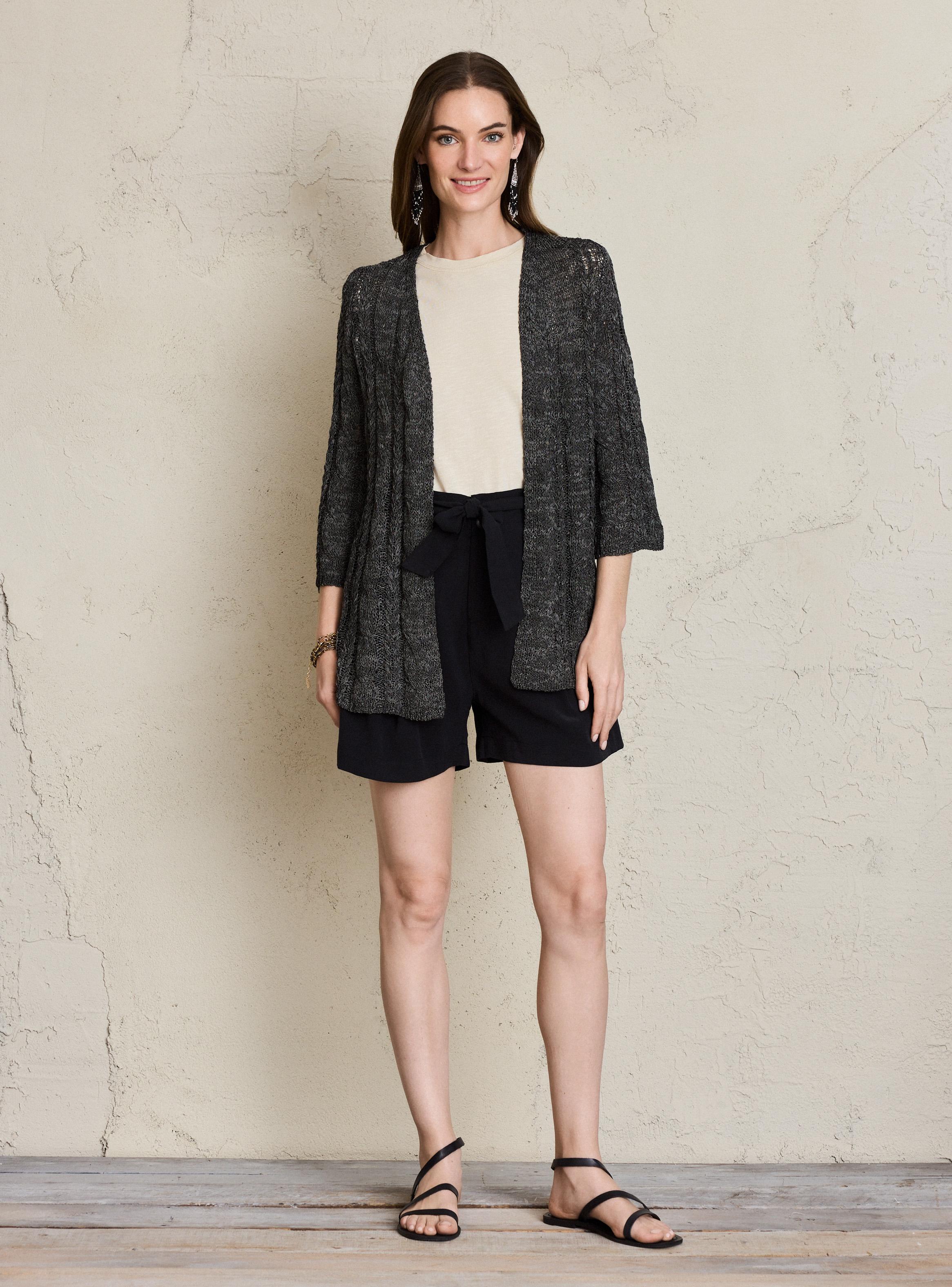 Chaleco Tejido de Cinta Tipo Kimono-4