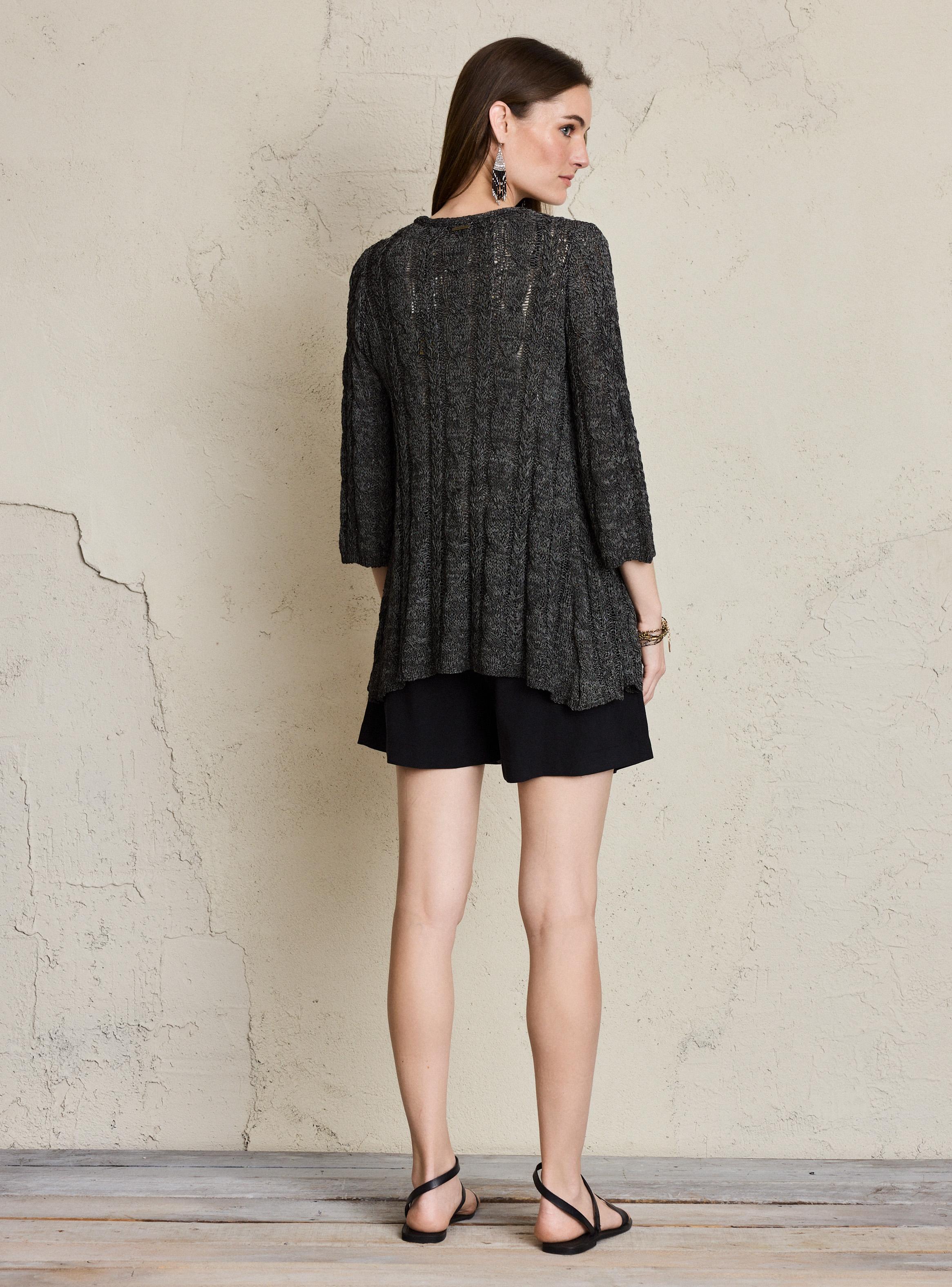 Chaleco Tejido de Cinta Tipo Kimono-5