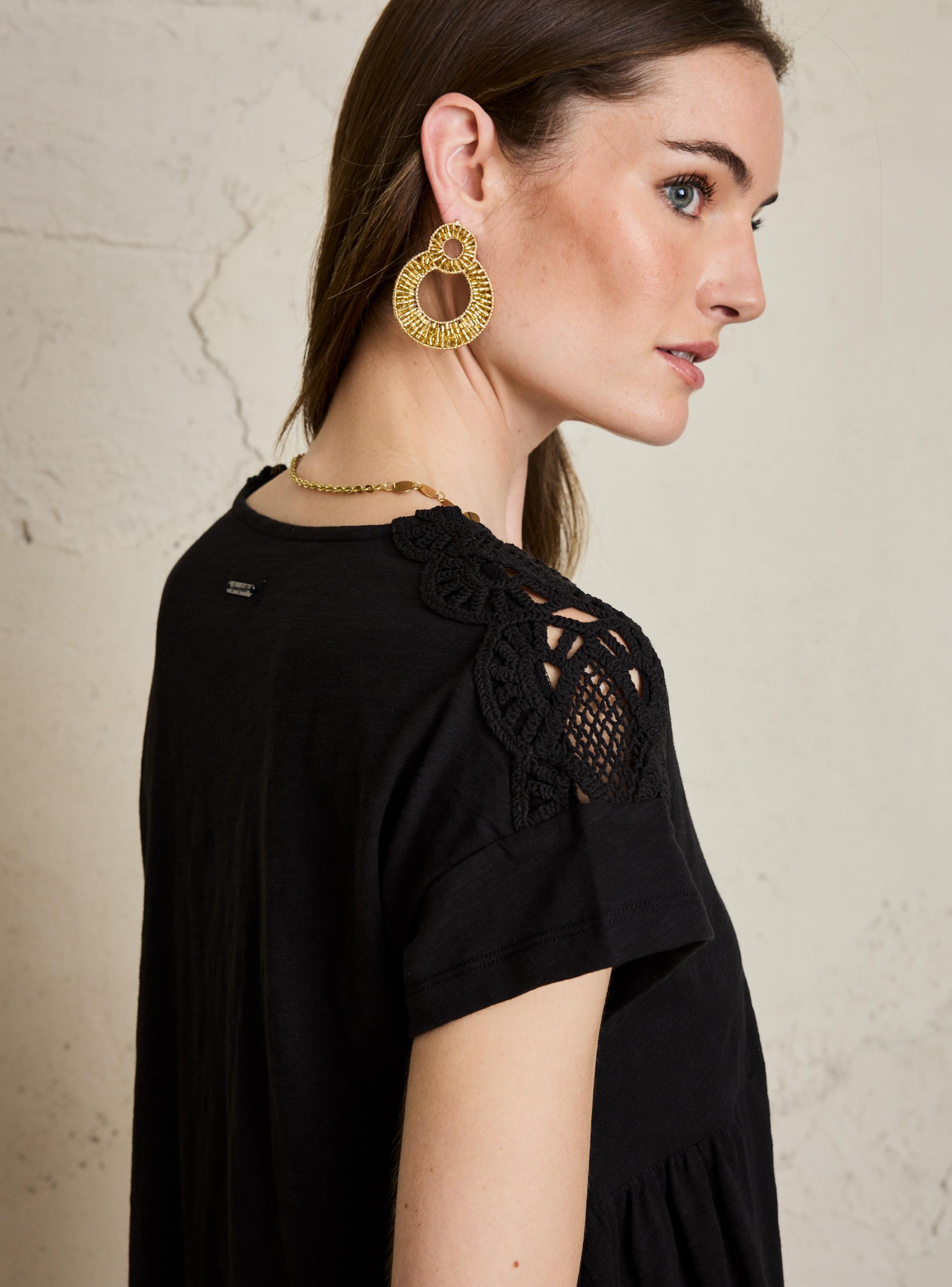 Polera con Corte en Cintura y Detalle de Macramé-3