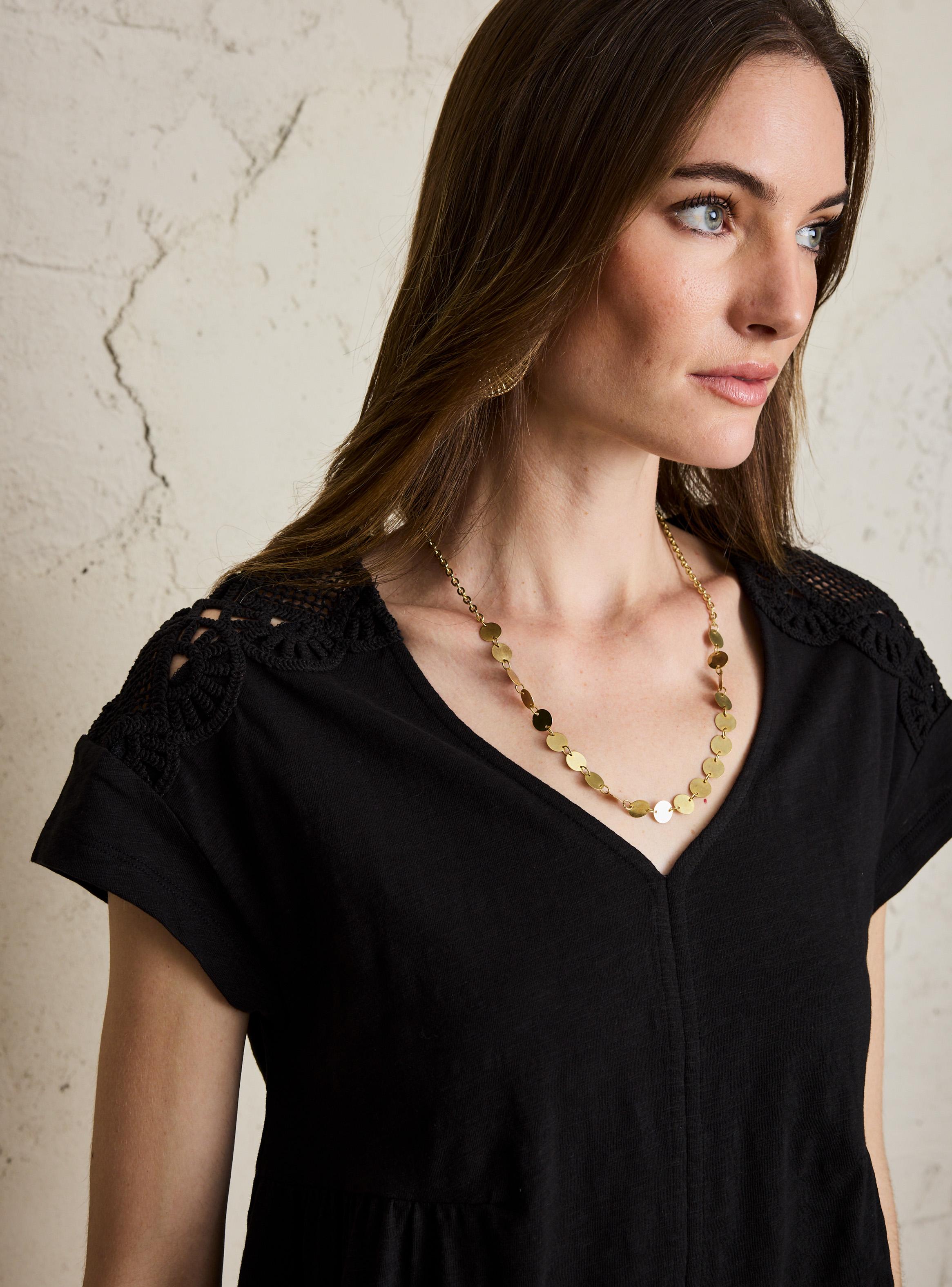 Polera con Corte en Cintura y Detalle de Macramé-2