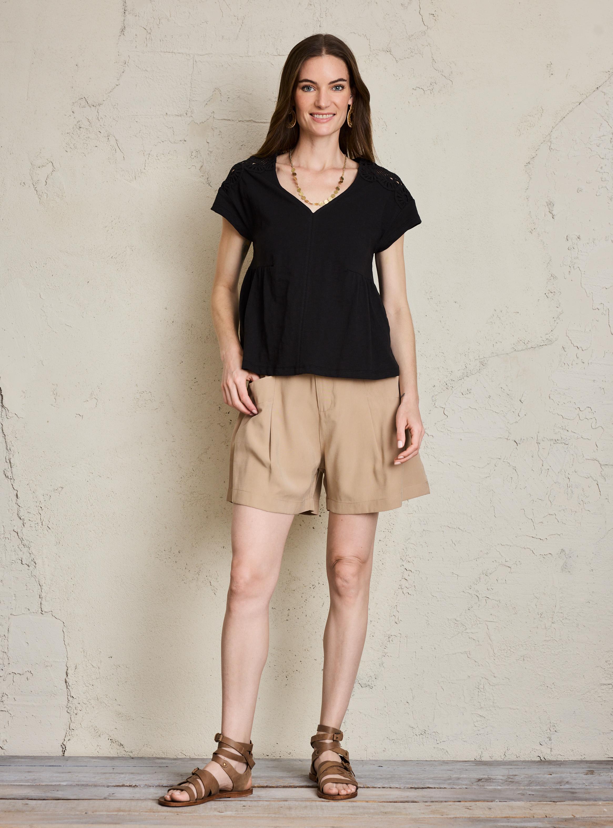 Polera con Corte en Cintura y Detalle de Macramé-4