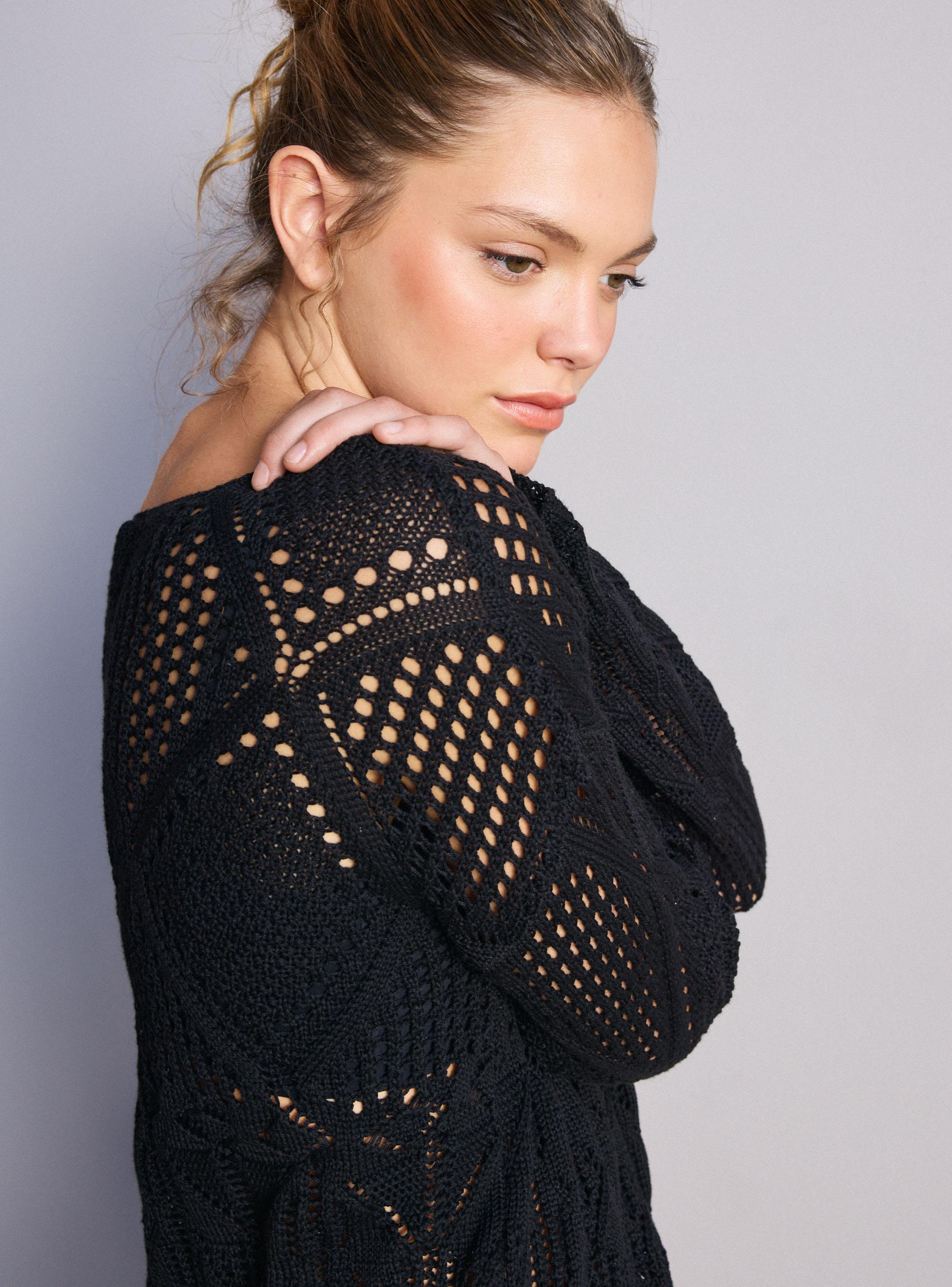 Chaleco Tejido con Amarra Frontal-3