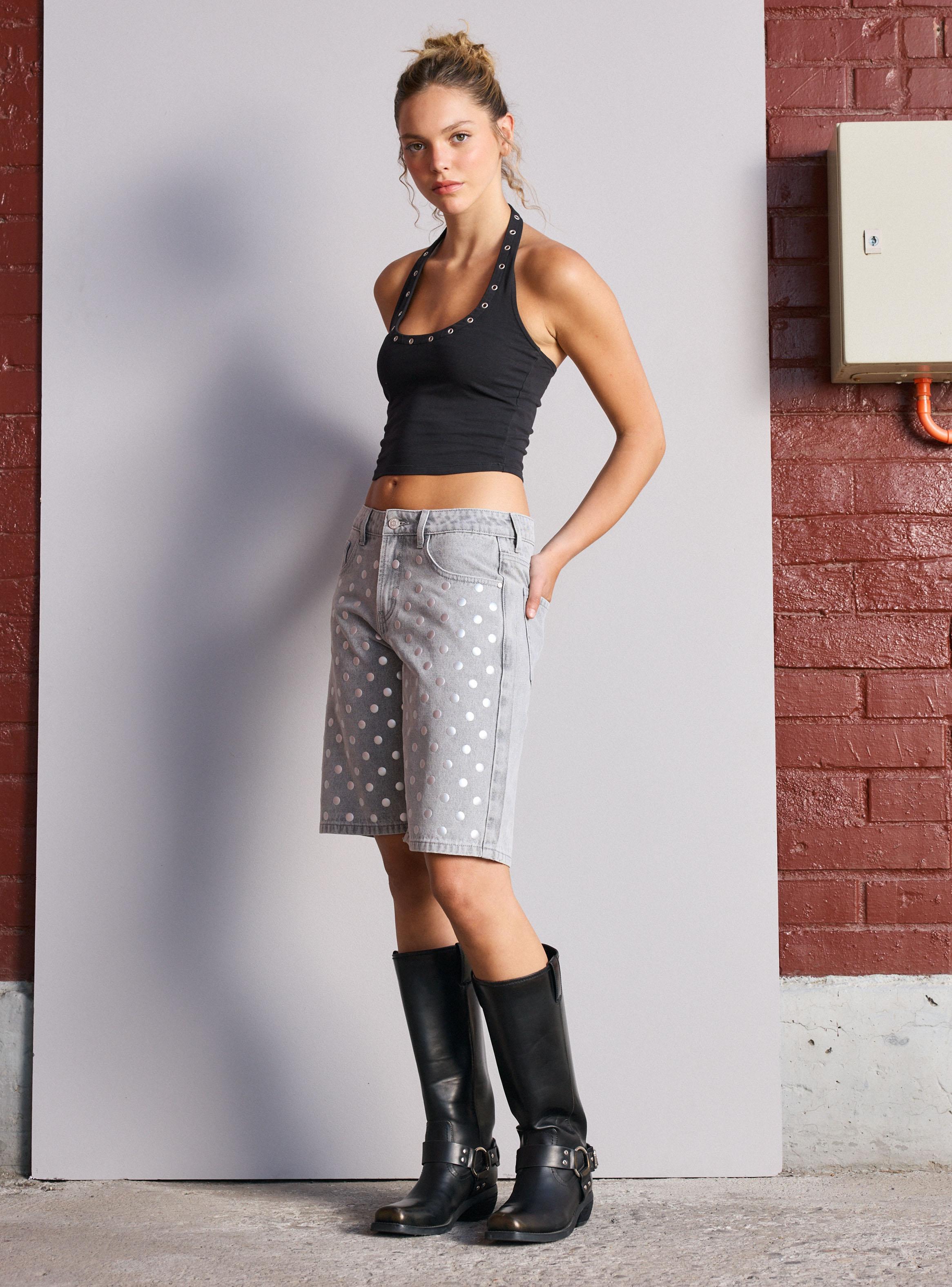 Polera Halter con Ojetillos-4