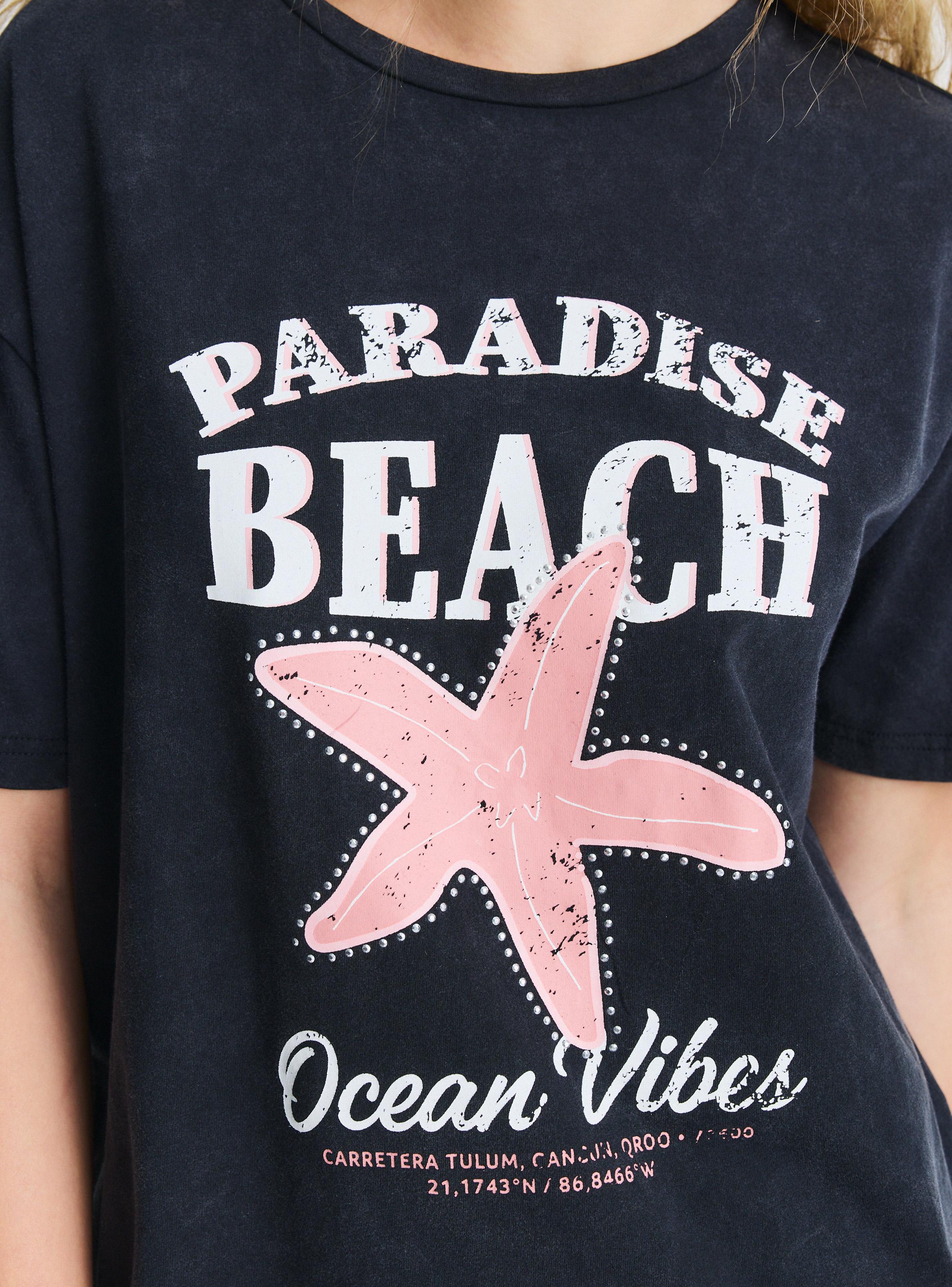 Polera Oversize Estampado Beach-3