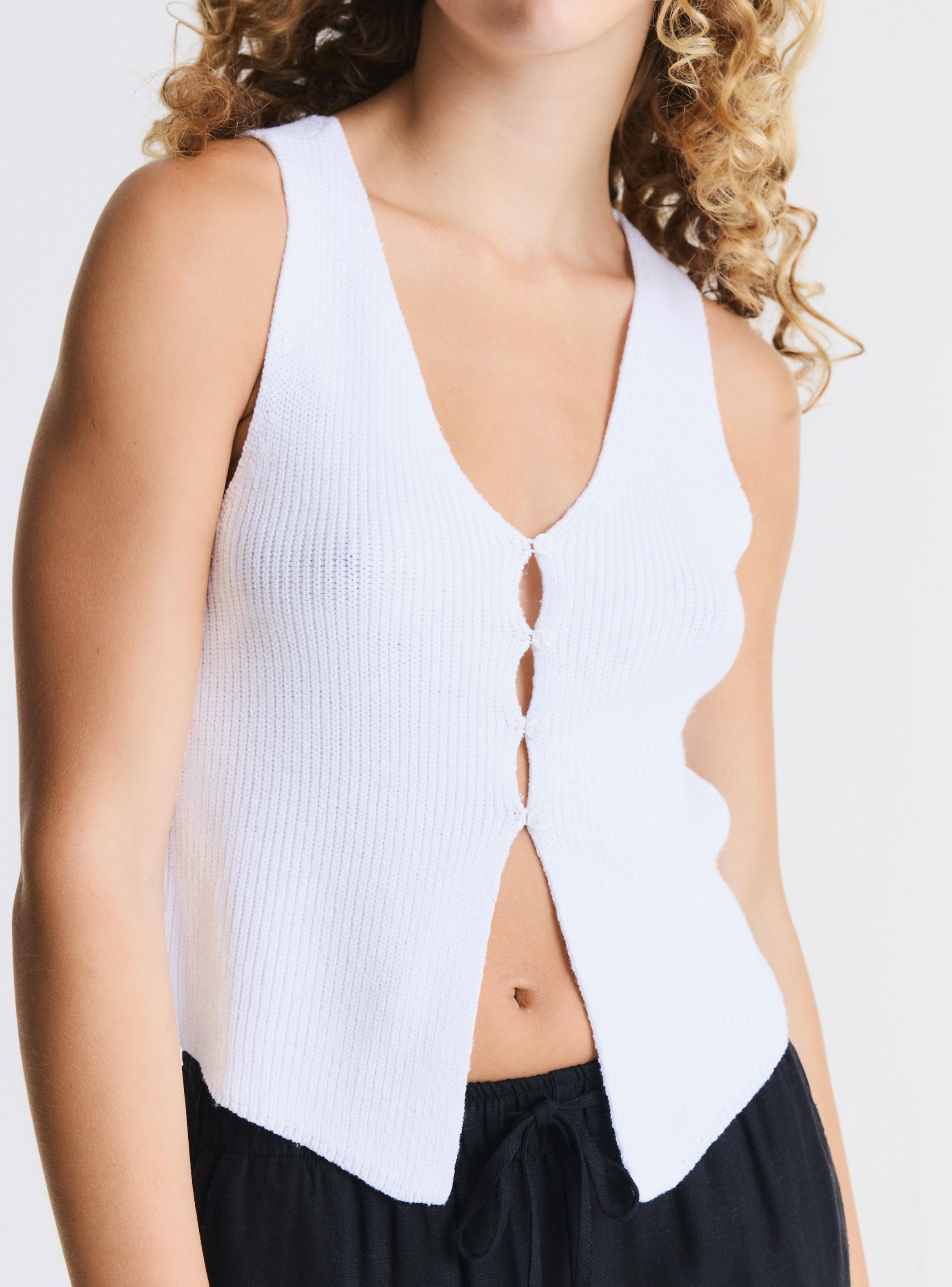 Chaleco Tejida con Botones-3