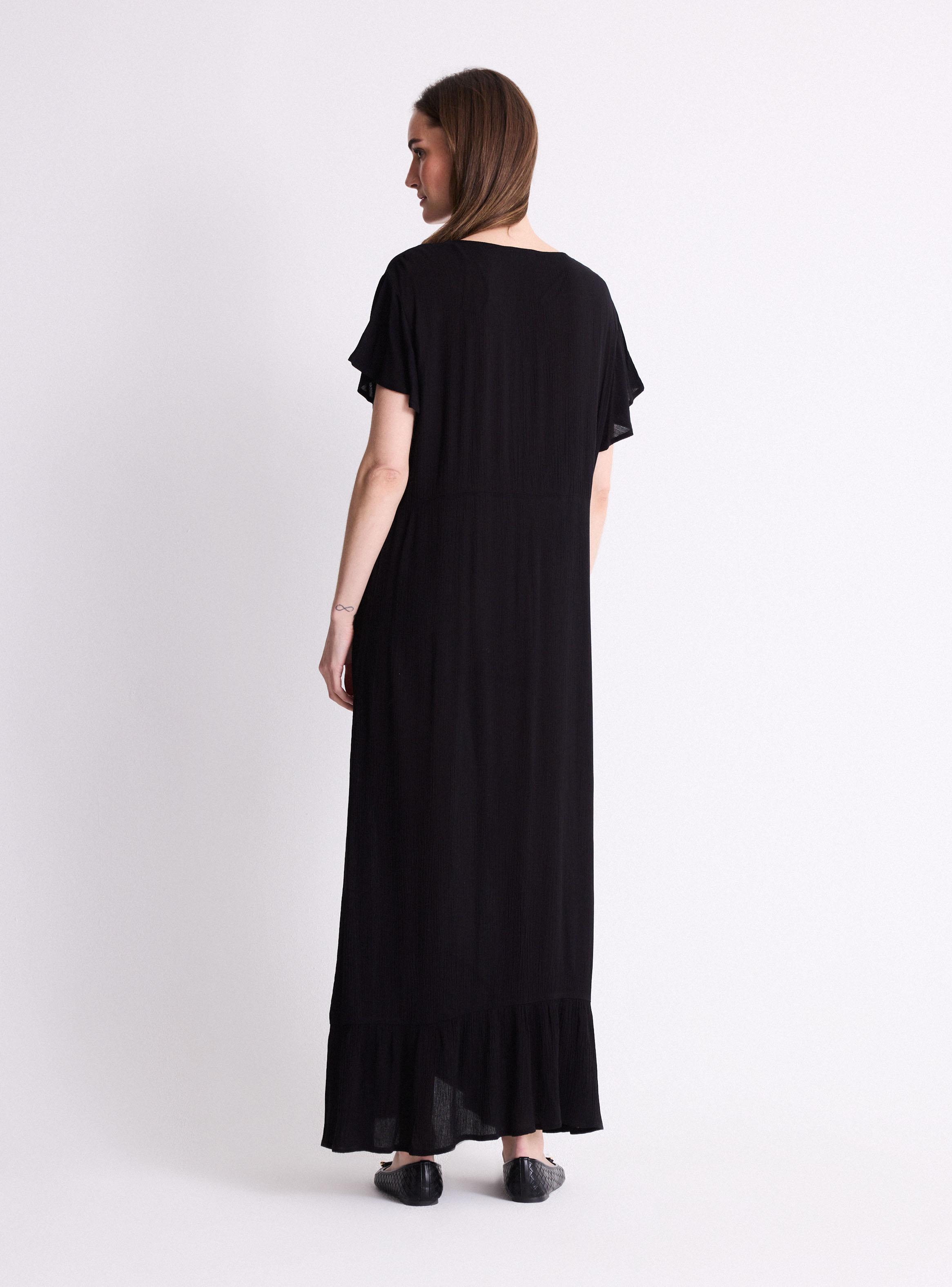 Vestido Abotonado Manga Campana-5