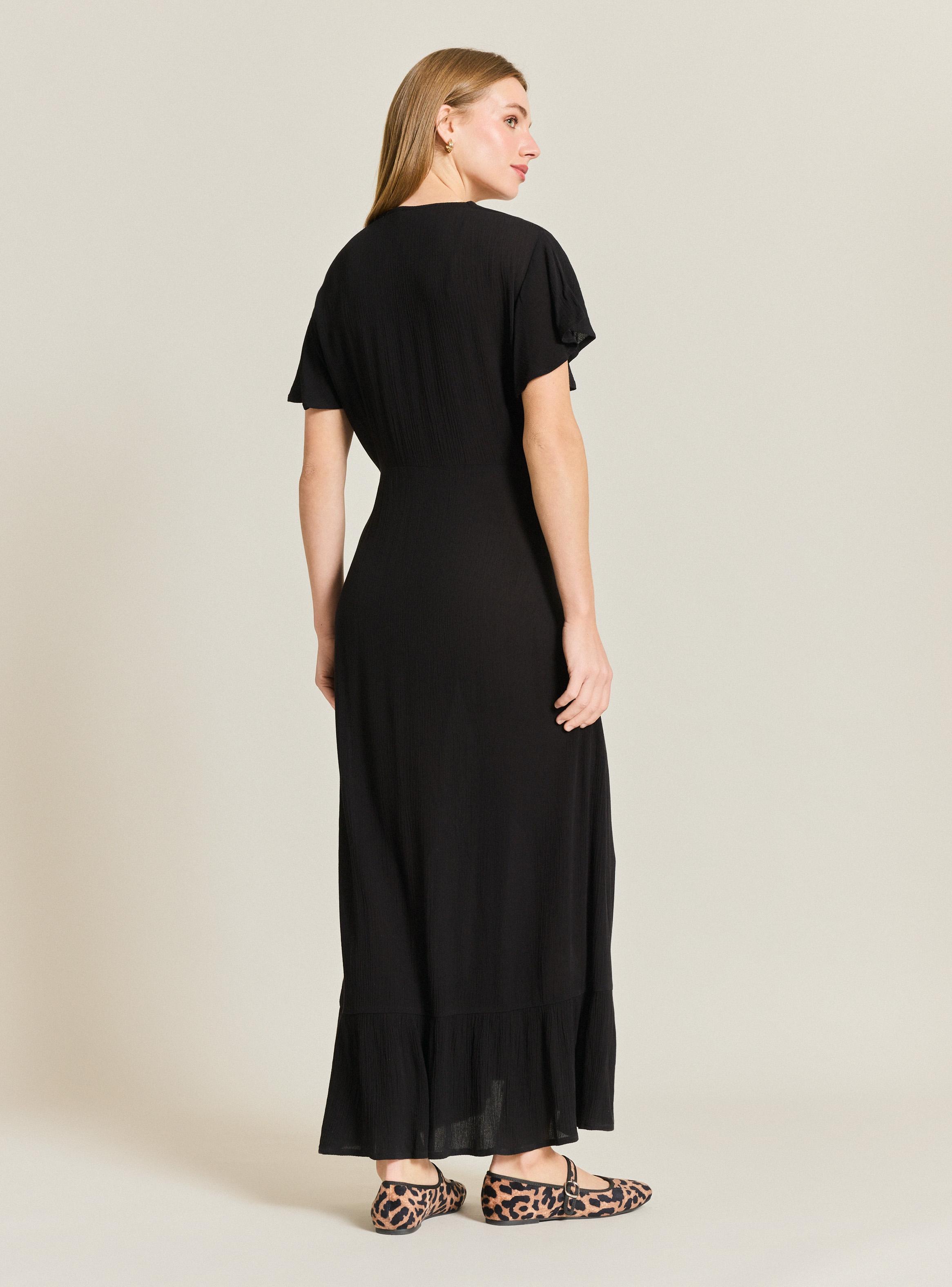 Vestido Abotonado Manga Campana-5