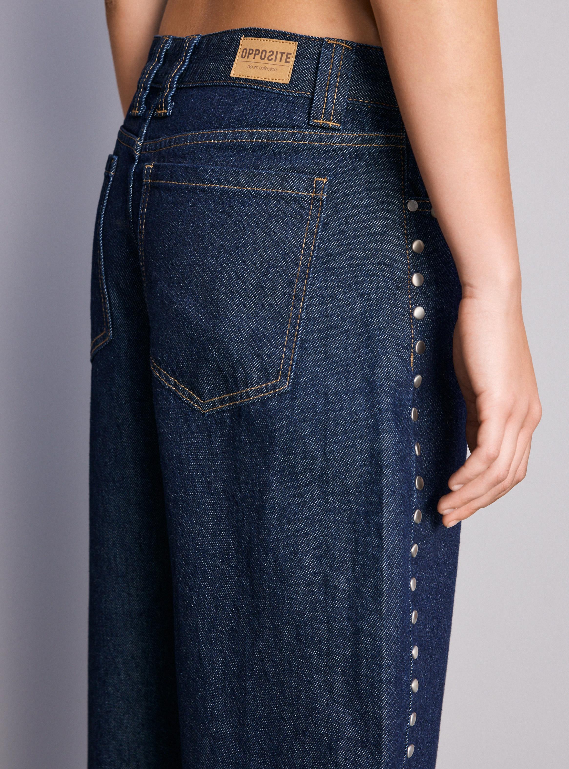 Jeans Balloon Aplicación Tachas Bolsillo y Costado-3