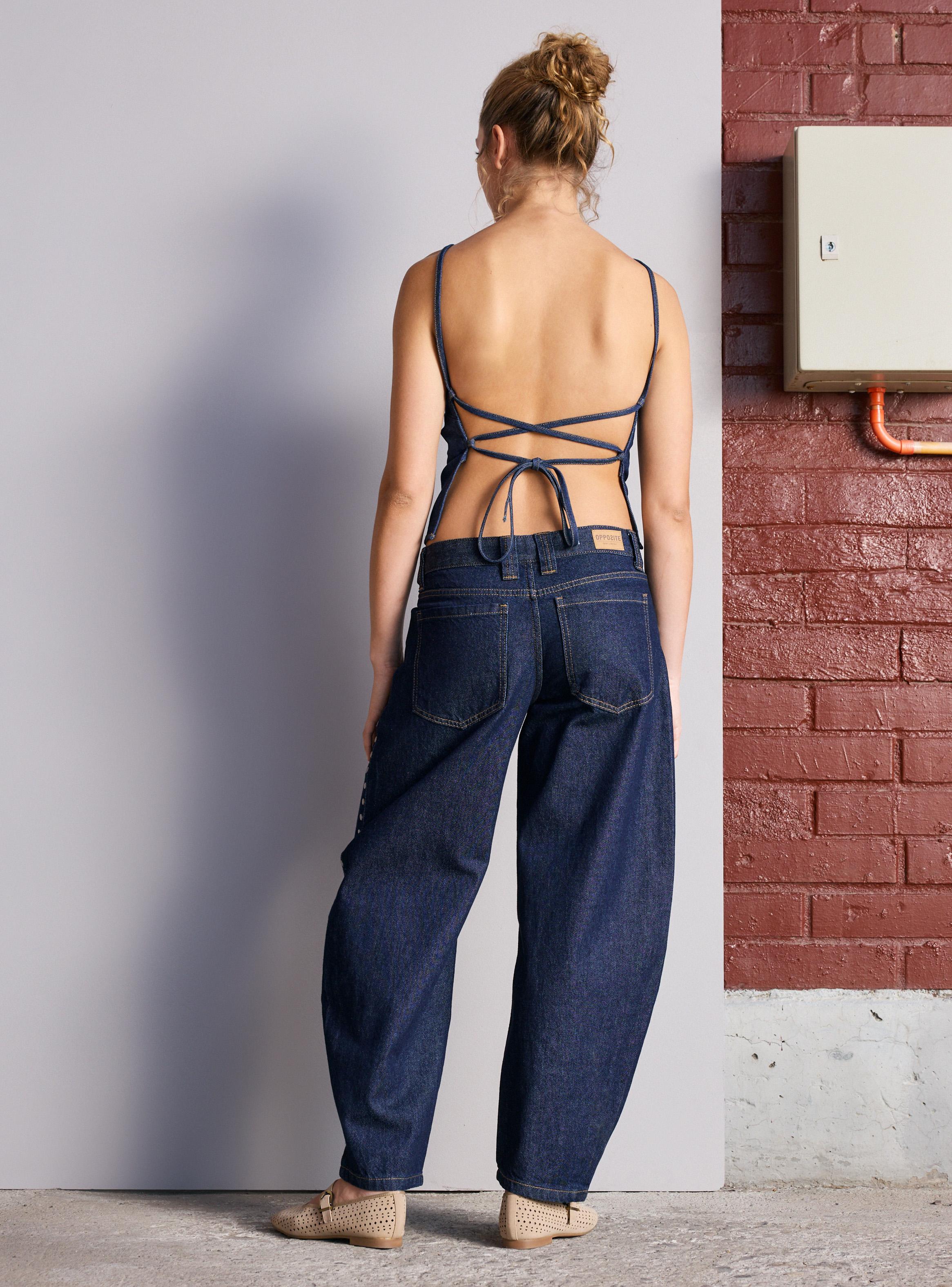 Jeans Balloon Aplicación Tachas Bolsillo y Costado-5